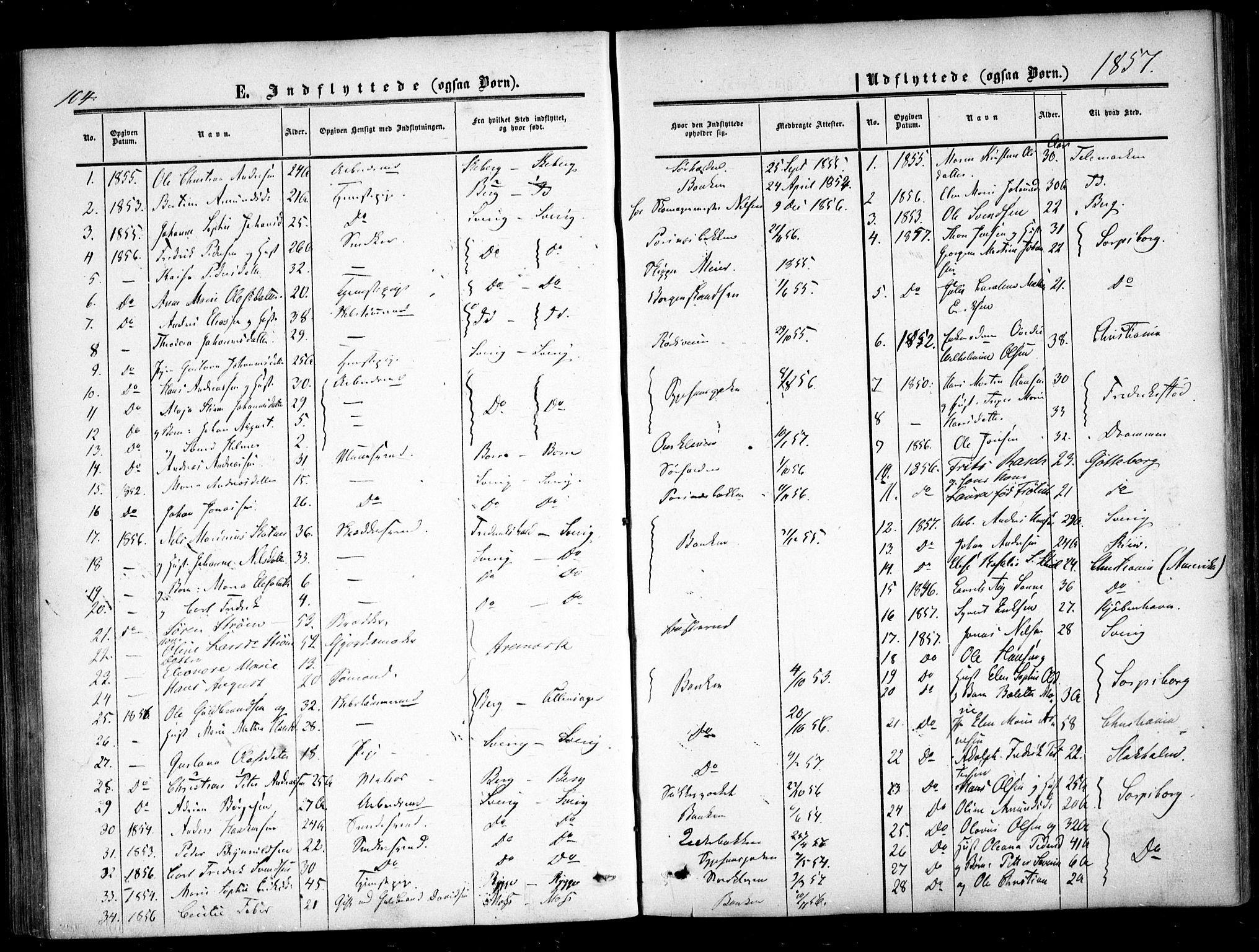 Halden prestekontor Kirkebøker, SAO/A-10909/F/Fa/L0008: Parish register (official) no. I 8, 1857-1865, p. 104