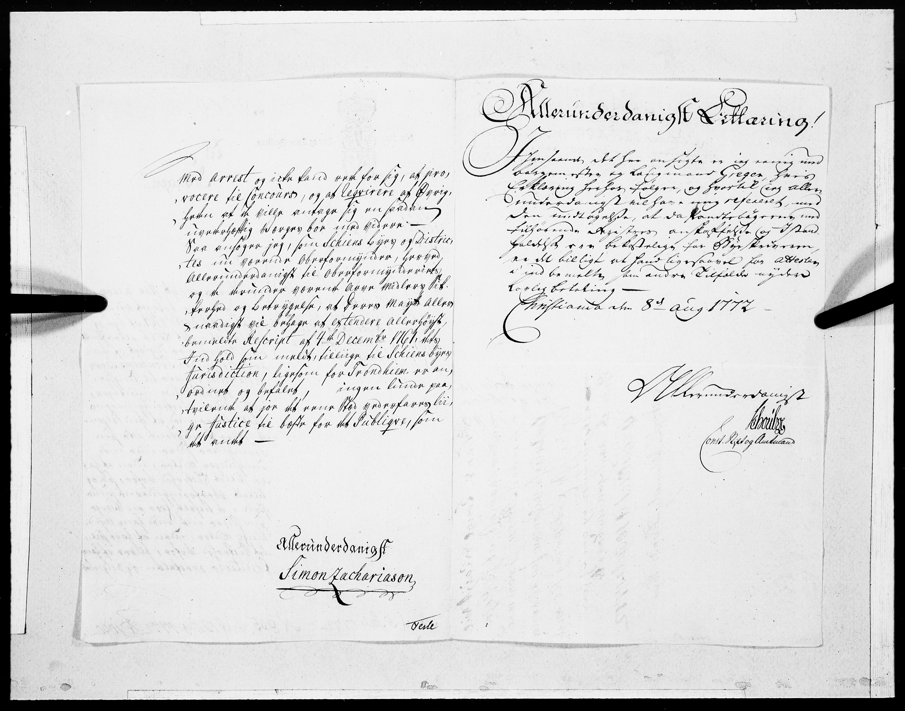 Danske Kanselli 1572-1799, RA/EA-3023/F/Fc/Fcc/Fcca/L0207: Norske innlegg 1572-1799, 1772, p. 123
