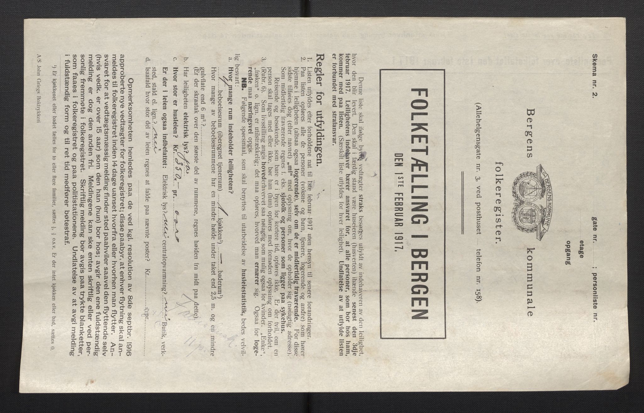 SAB, Municipal Census 1917 for Bergen, 1917, p. 15027