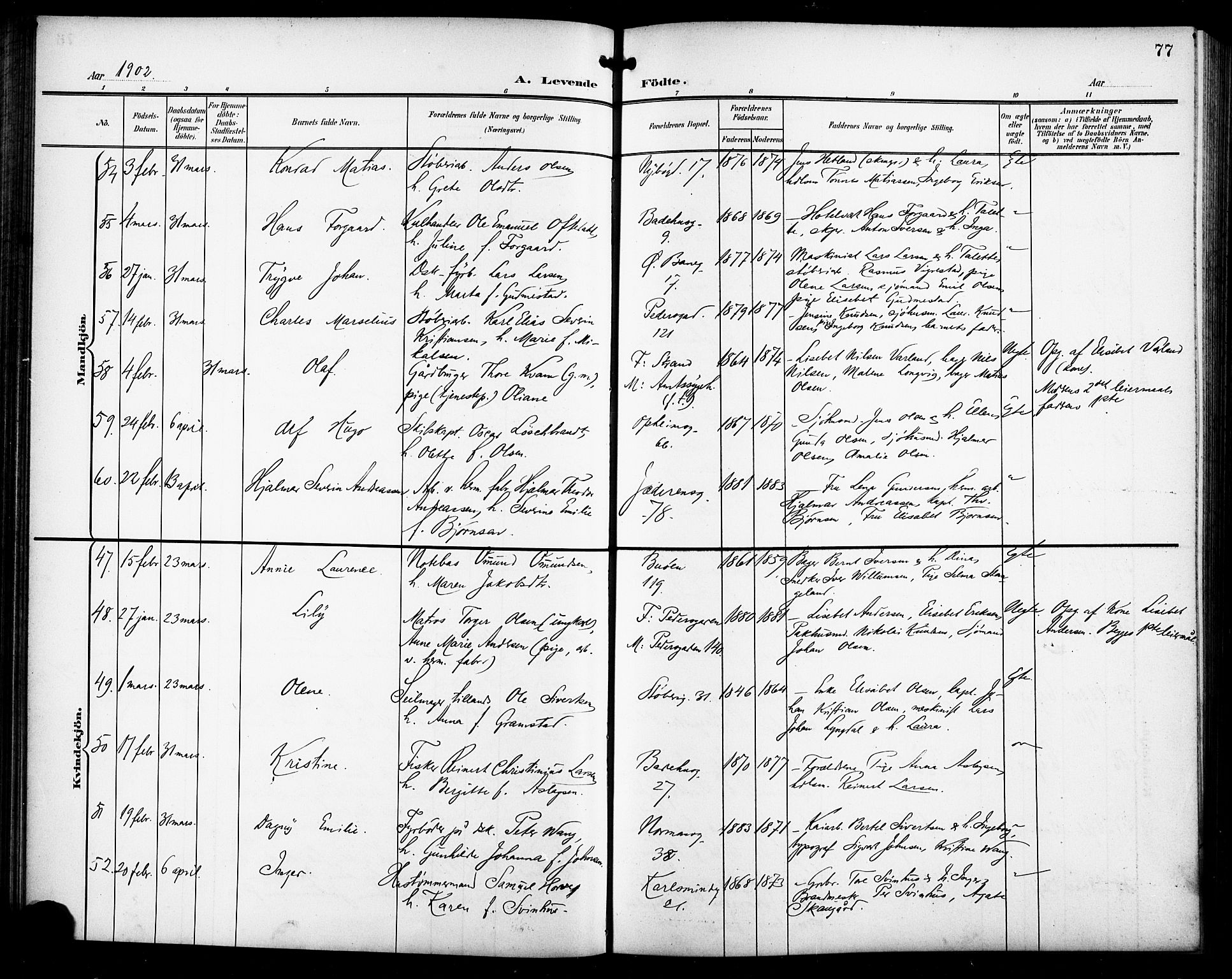 St. Johannes sokneprestkontor, SAST/A-101814/001/30/30BB/L0004: Parish register (copy) no. B 4, 1900-1907, p. 77