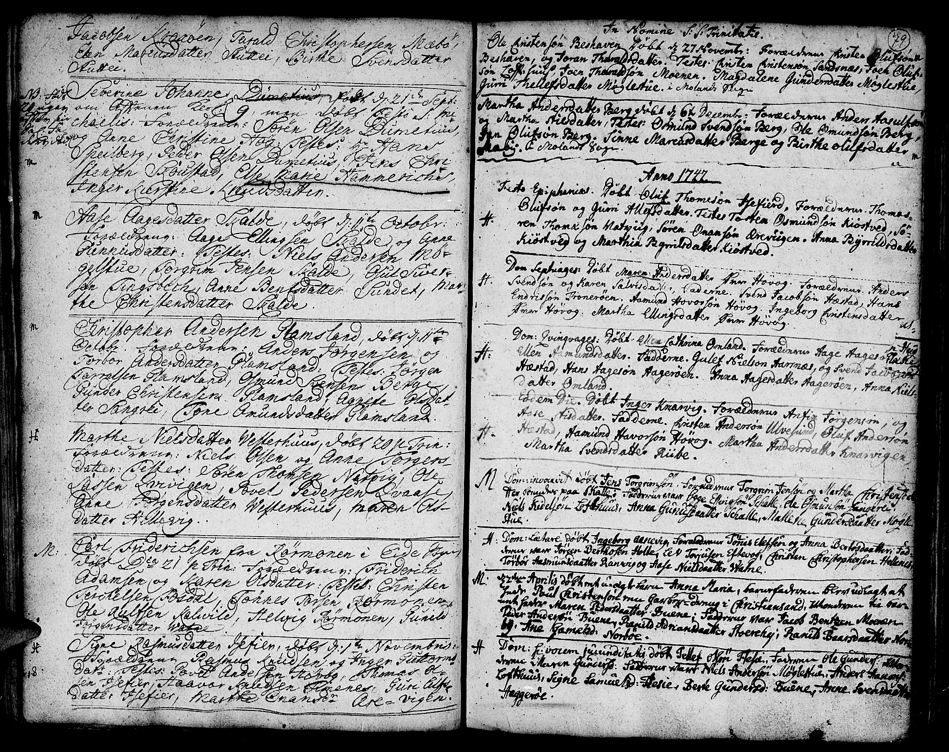 Vestre Moland sokneprestkontor, AV/SAK-1111-0046/F/Fa/Fab/L0001: Parish register (official) no. A 1, 1687-1760, p. 79