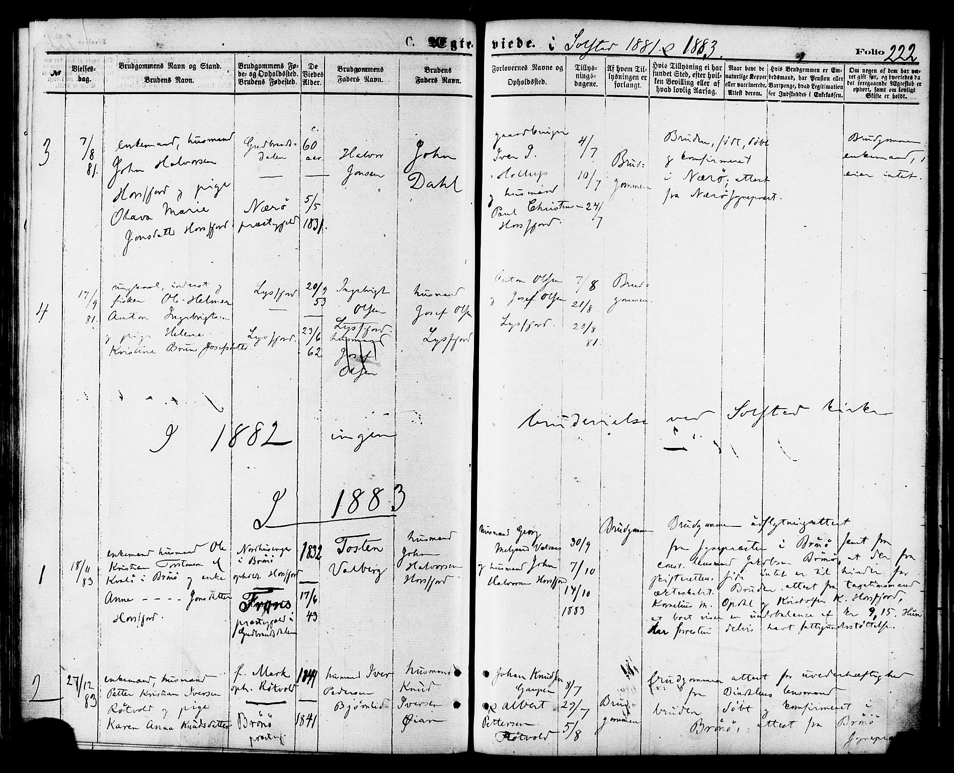 Ministerialprotokoller, klokkerbøker og fødselsregistre - Nordland, AV/SAT-A-1459/810/L0149: Parish register (official) no. 810A09 /2, 1874-1884, p. 222