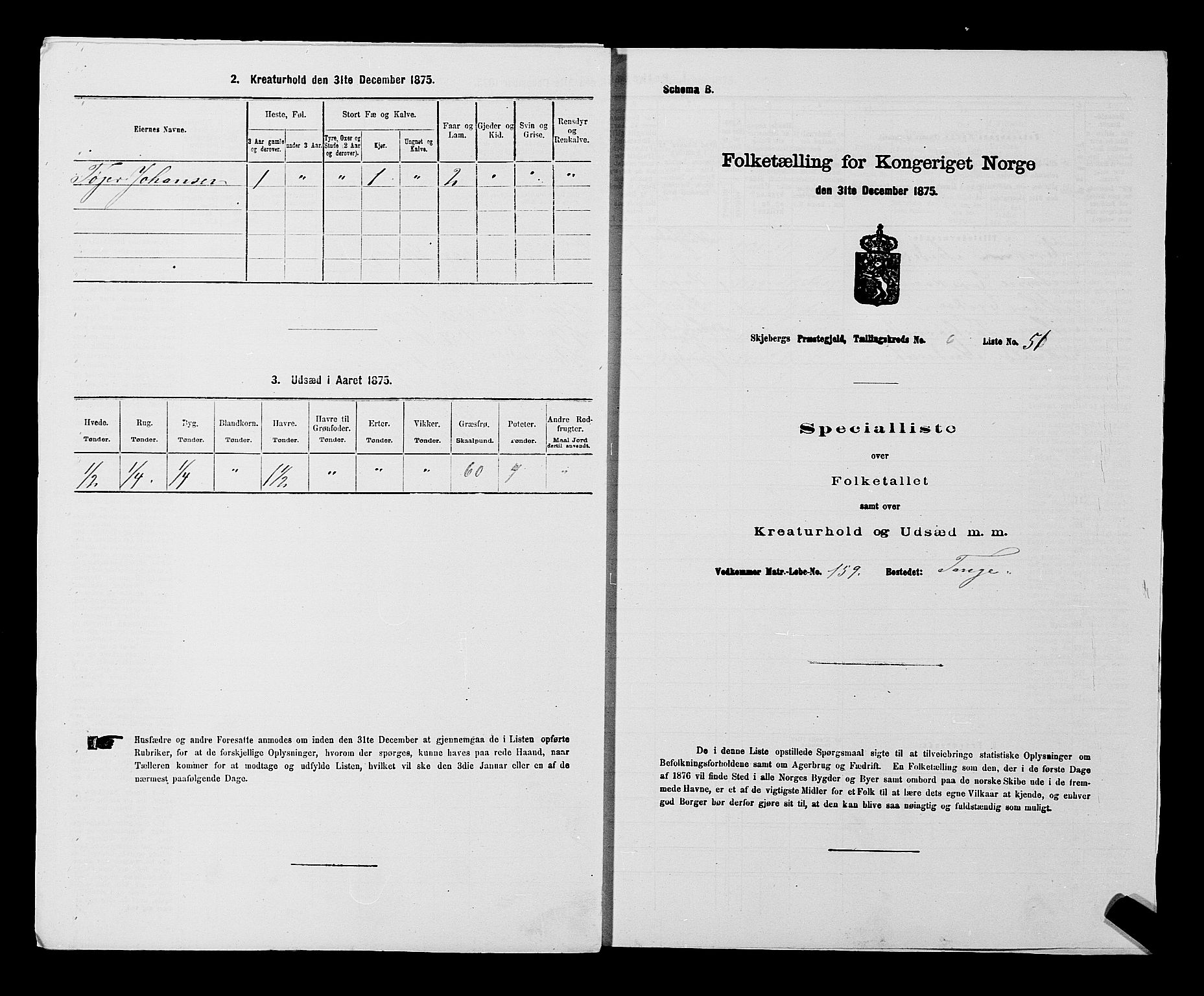 RA, 1875 census for 0115P Skjeberg, 1875, p. 1167