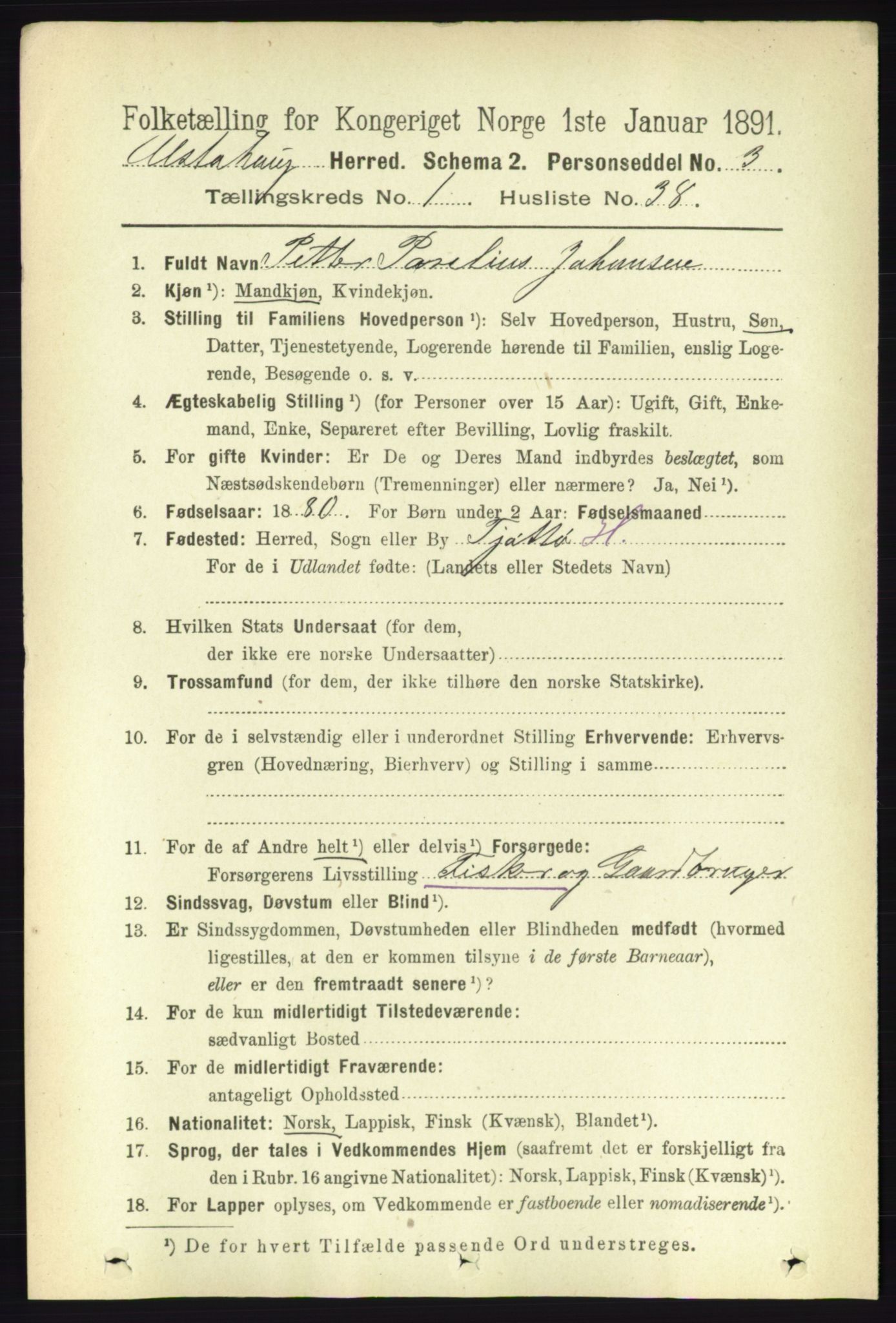 RA, 1891 census for 1820 Alstahaug, 1891, p. 330