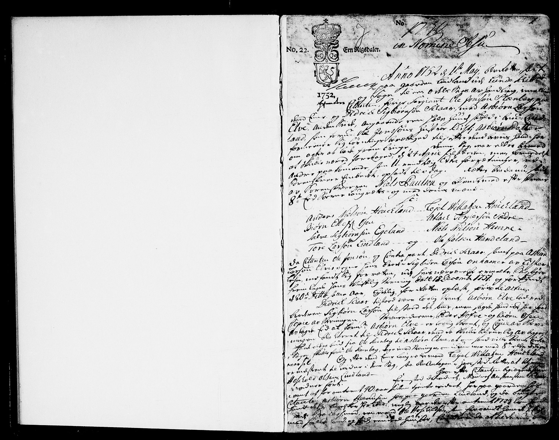 Jæren og Dalane sorenskriveri, AV/SAST-A-100306/3/30/30BA/L0082: TINGBOK, 1752-1754, p. 0b-1a