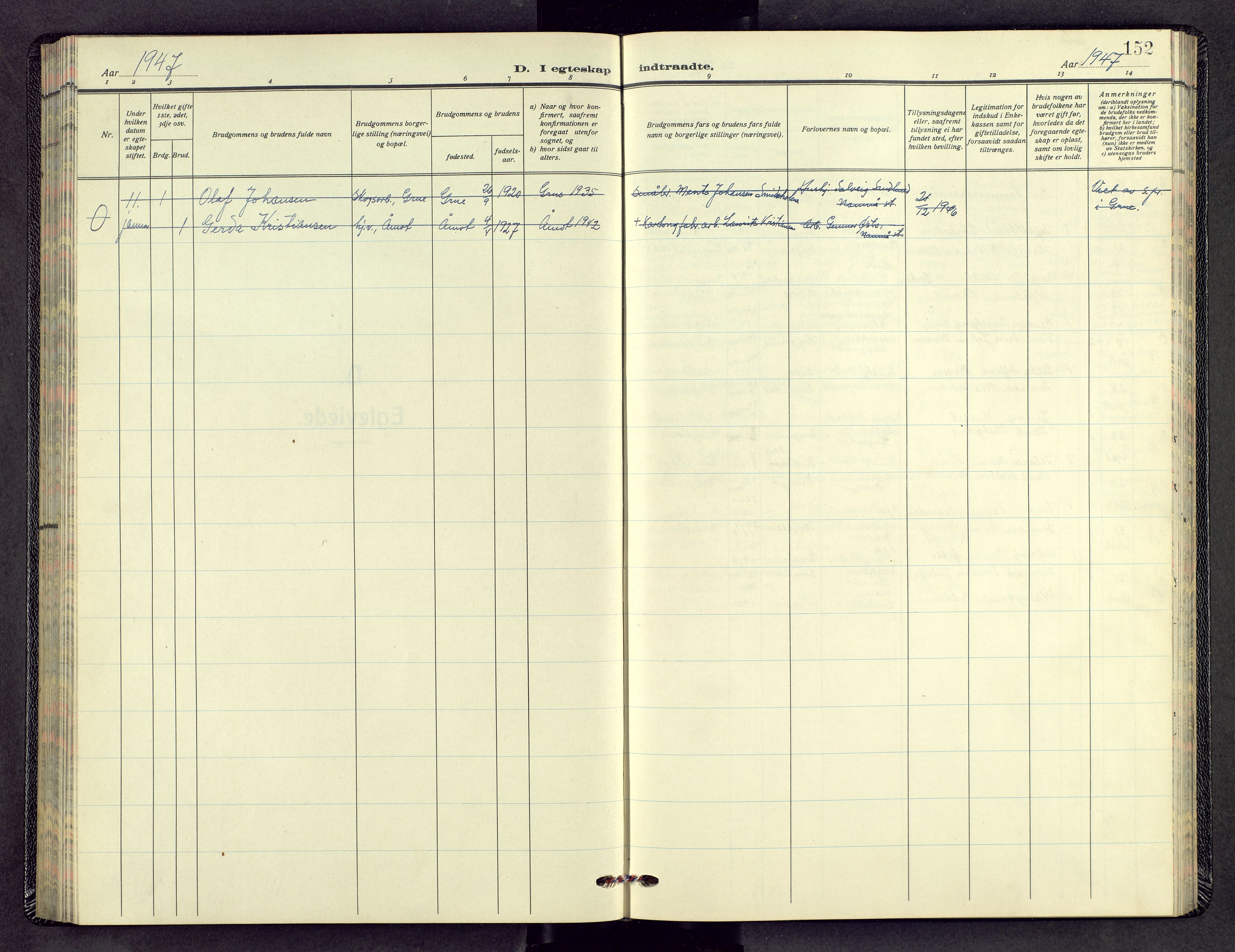 Engerdal prestekontor, SAH/PREST-048/H/Ha/Hab/L0002: Parish register (copy) no. 2, 1941-1958, p. 151b-152a
