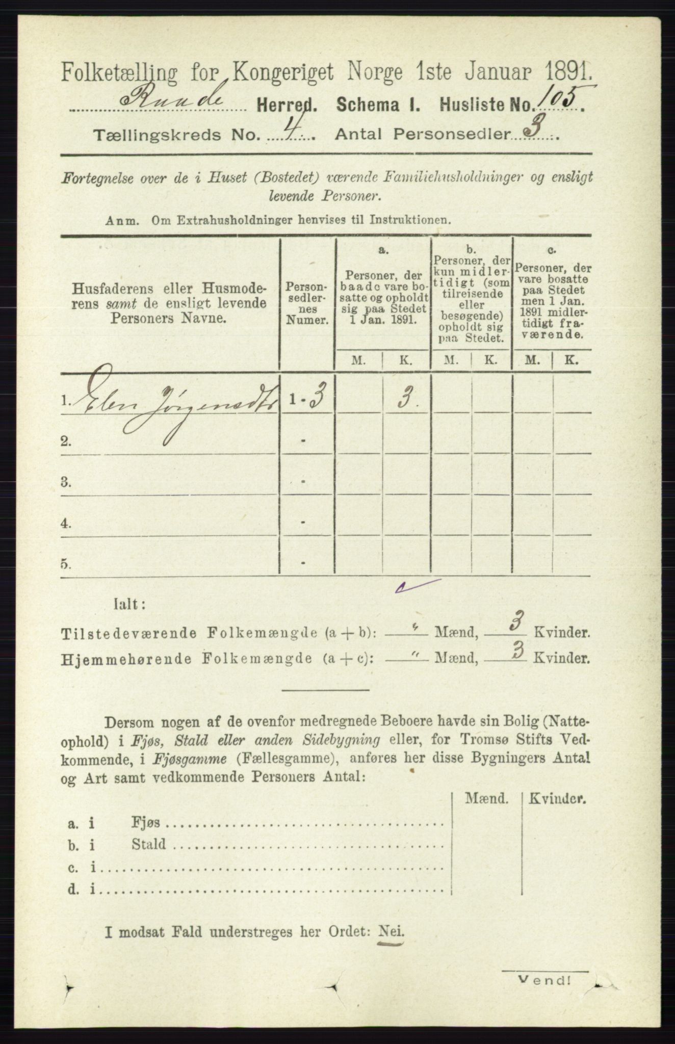 RA, 1891 census for 0135 Råde, 1891, p. 1843