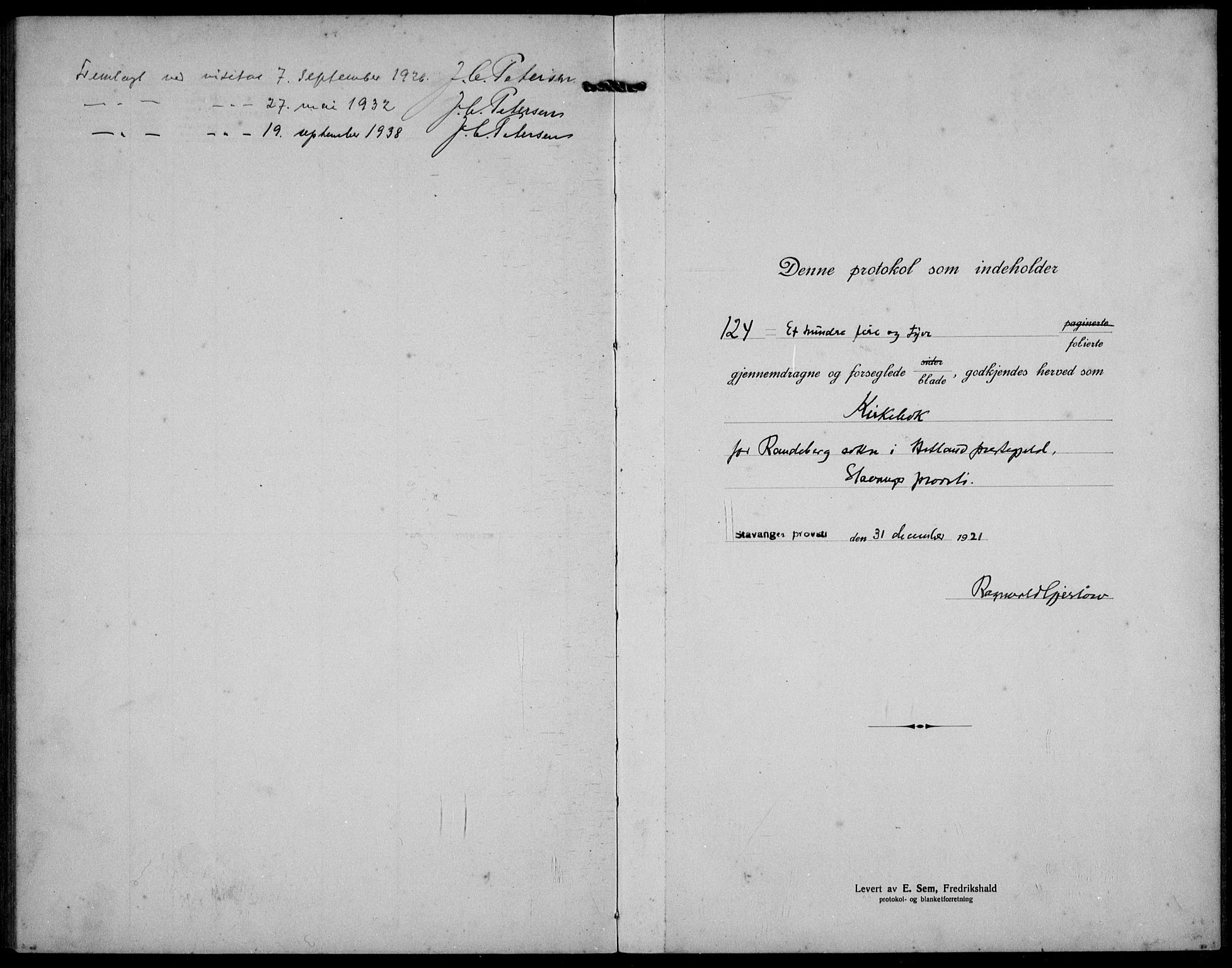 Hetland sokneprestkontor, SAST/A-101826/30/30BB/L0012: Parish register (copy) no. B 12, 1922-1940