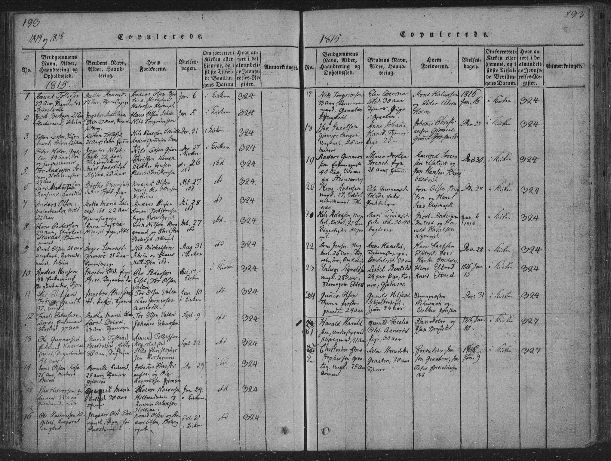Solum kirkebøker, SAKO/A-306/F/Fa/L0004: Parish register (official) no. I 4, 1814-1833, p. 193