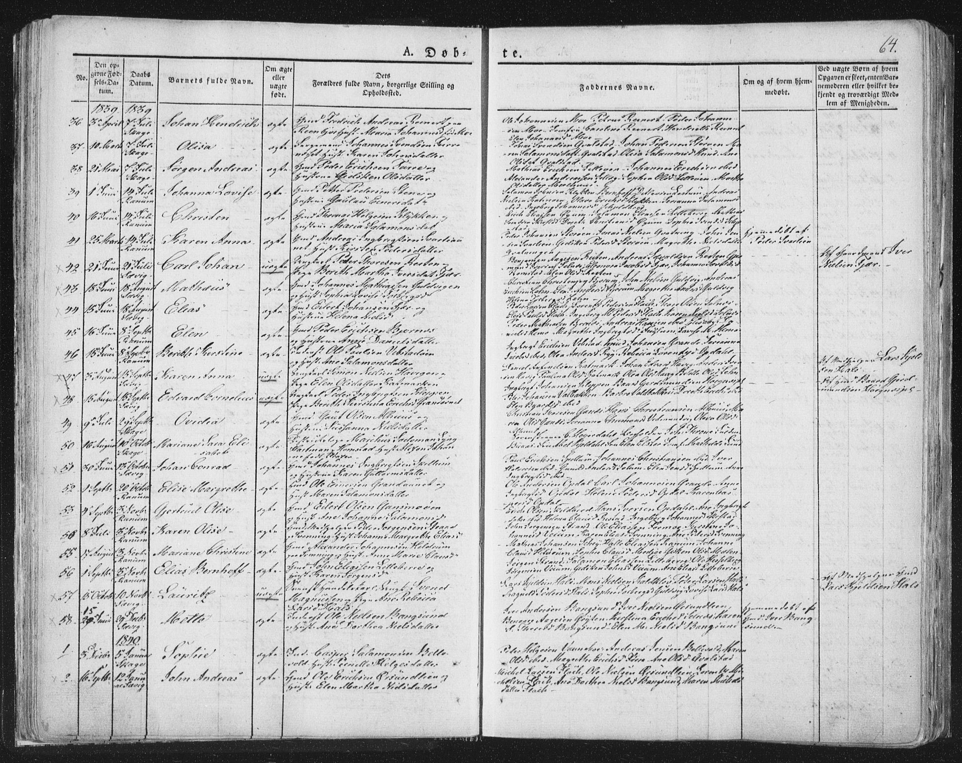 Ministerialprotokoller, klokkerbøker og fødselsregistre - Nord-Trøndelag, SAT/A-1458/764/L0551: Parish register (official) no. 764A07a, 1824-1864, p. 64