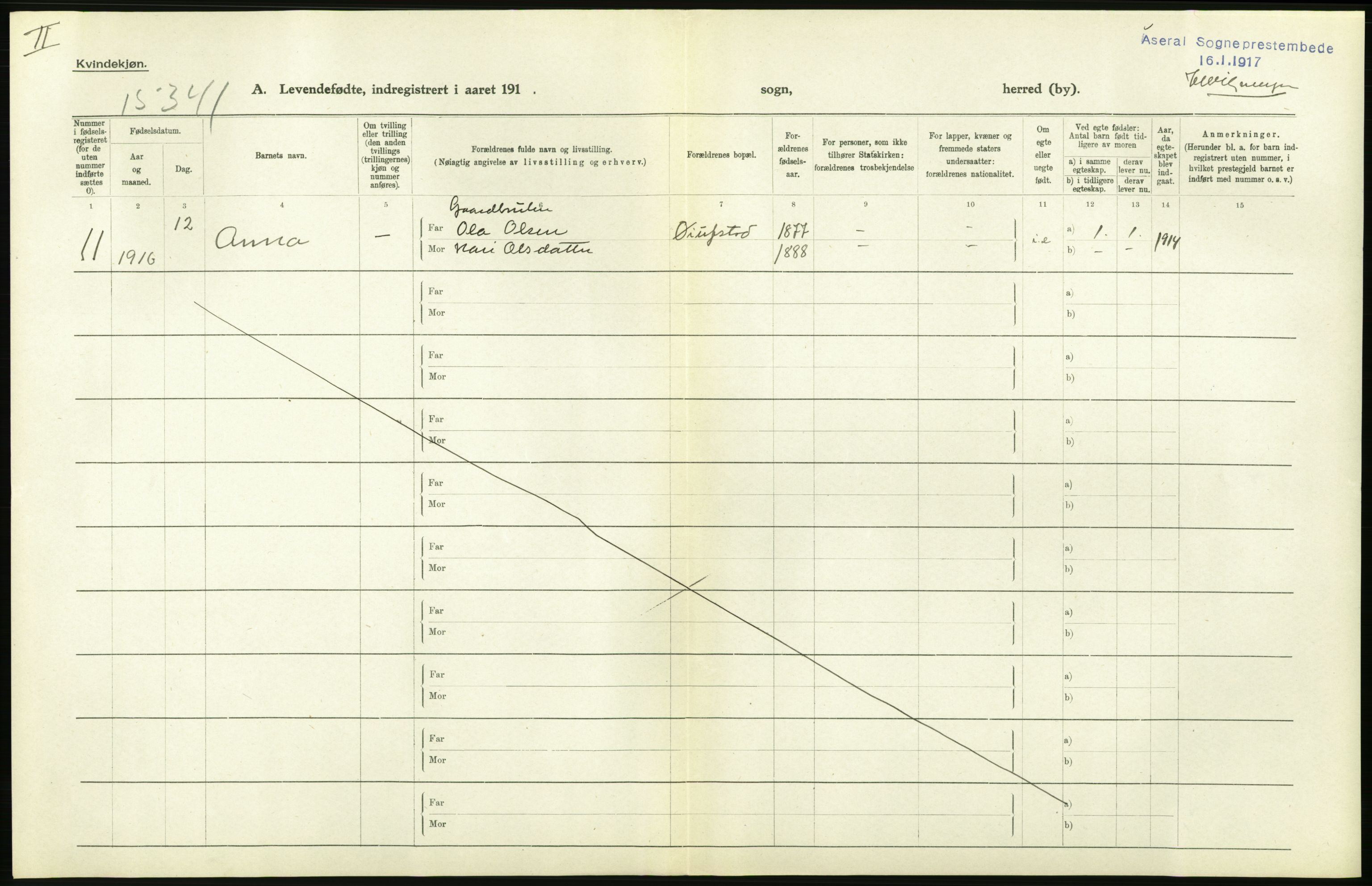 Statistisk sentralbyrå, Sosiodemografiske emner, Befolkning, AV/RA-S-2228/D/Df/Dfb/Dfbf/L0027: Lister og Mandals amt: Levendefødte menn og kvinner. Bygder og byer., 1916, p. 196