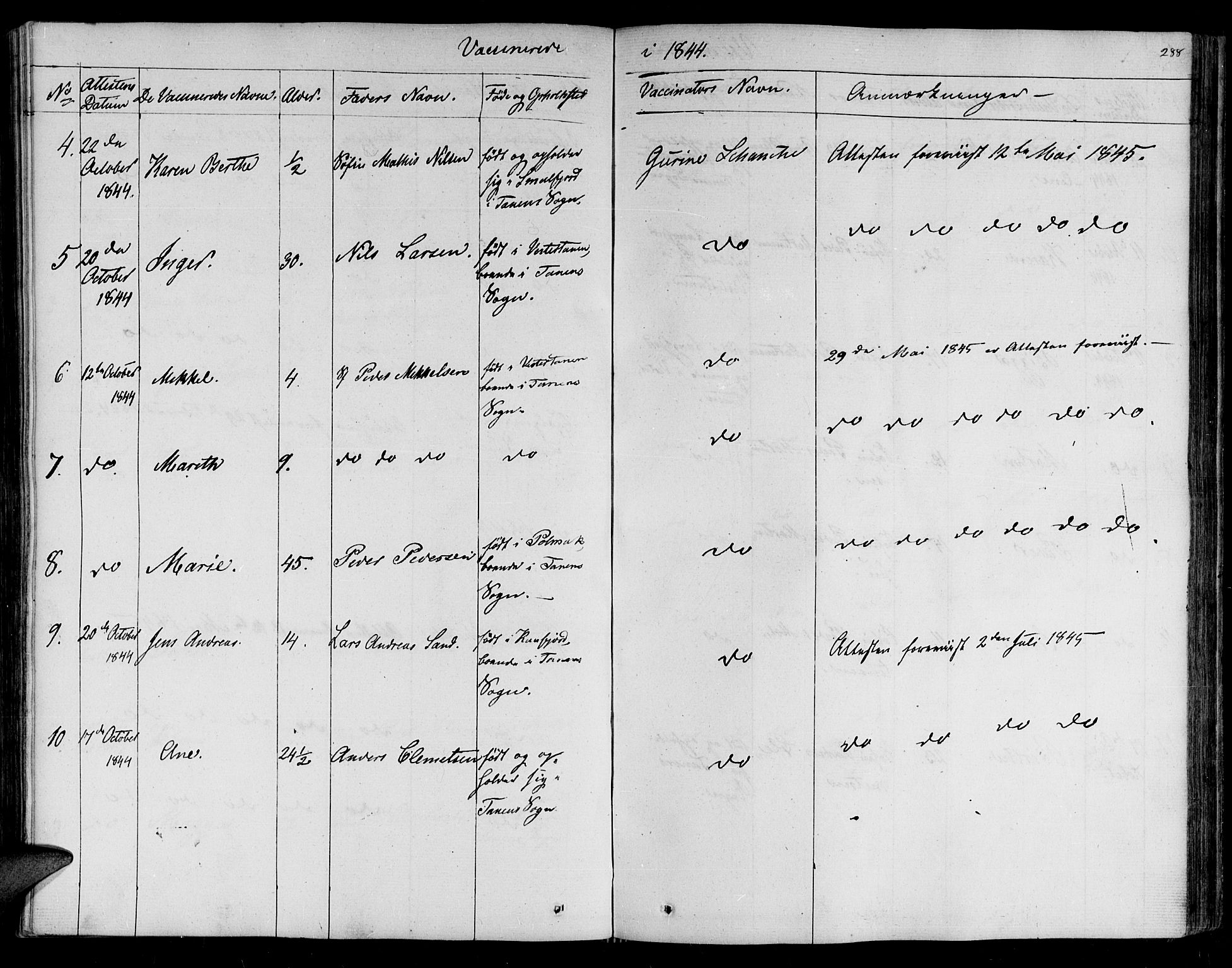 Lebesby sokneprestkontor, SATØ/S-1353/H/Ha/L0003kirke: Parish register (official) no. 3, 1833-1852, p. 288