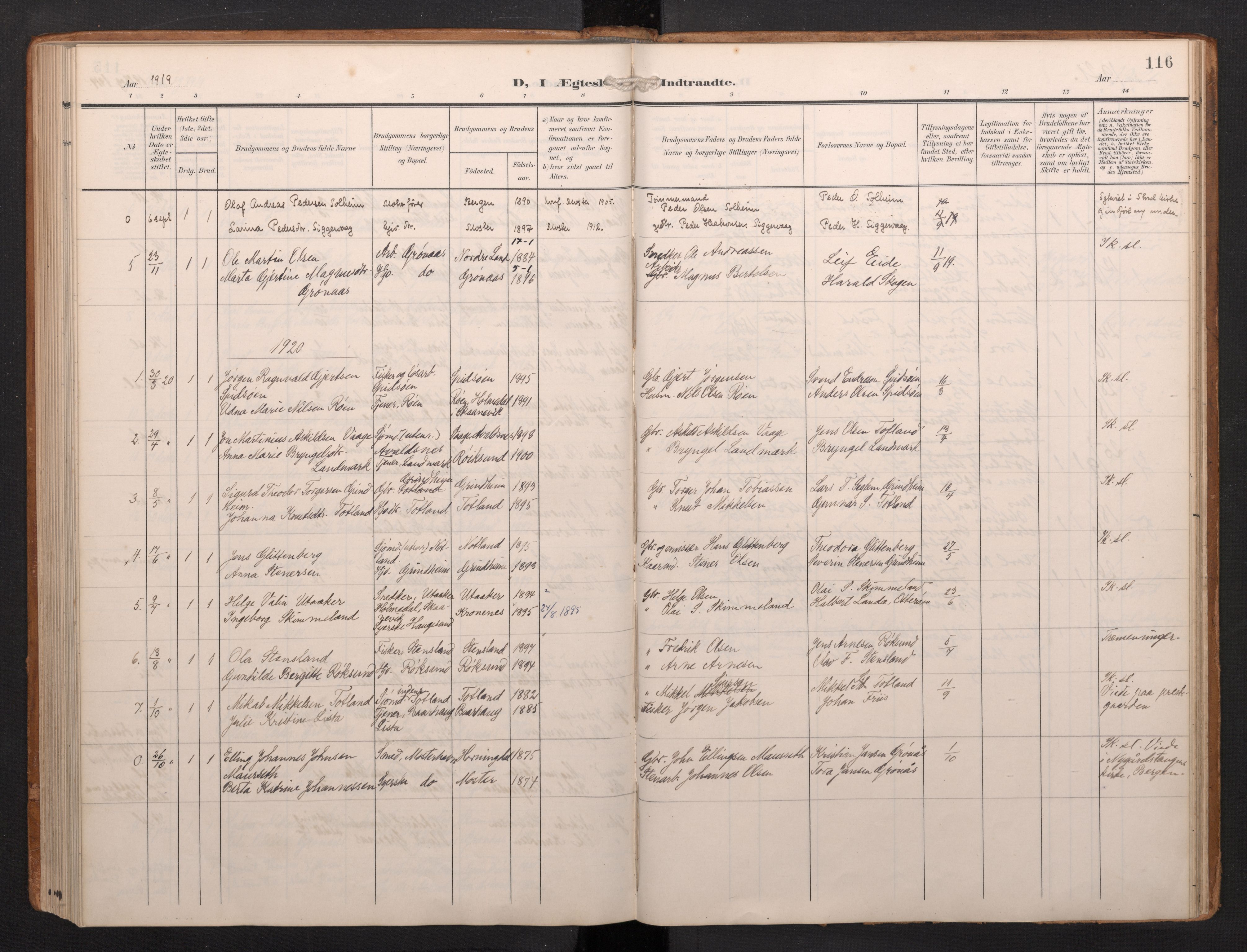 Finnås sokneprestembete, AV/SAB-A-99925/H/Ha/Haa/Haab/L0003: Parish register (official) no. B 3, 1907-1923, p. 116