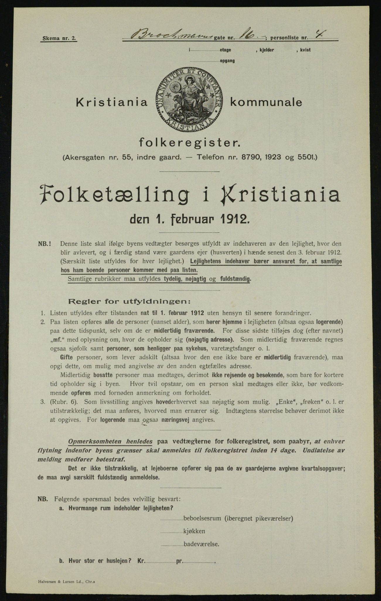 OBA, Municipal Census 1912 for Kristiania, 1912, p. 9538