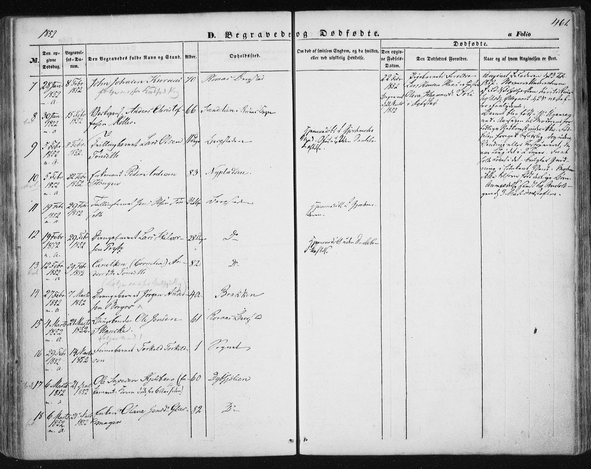 Ministerialprotokoller, klokkerbøker og fødselsregistre - Sør-Trøndelag, SAT/A-1456/681/L0931: Parish register (official) no. 681A09, 1845-1859, p. 461