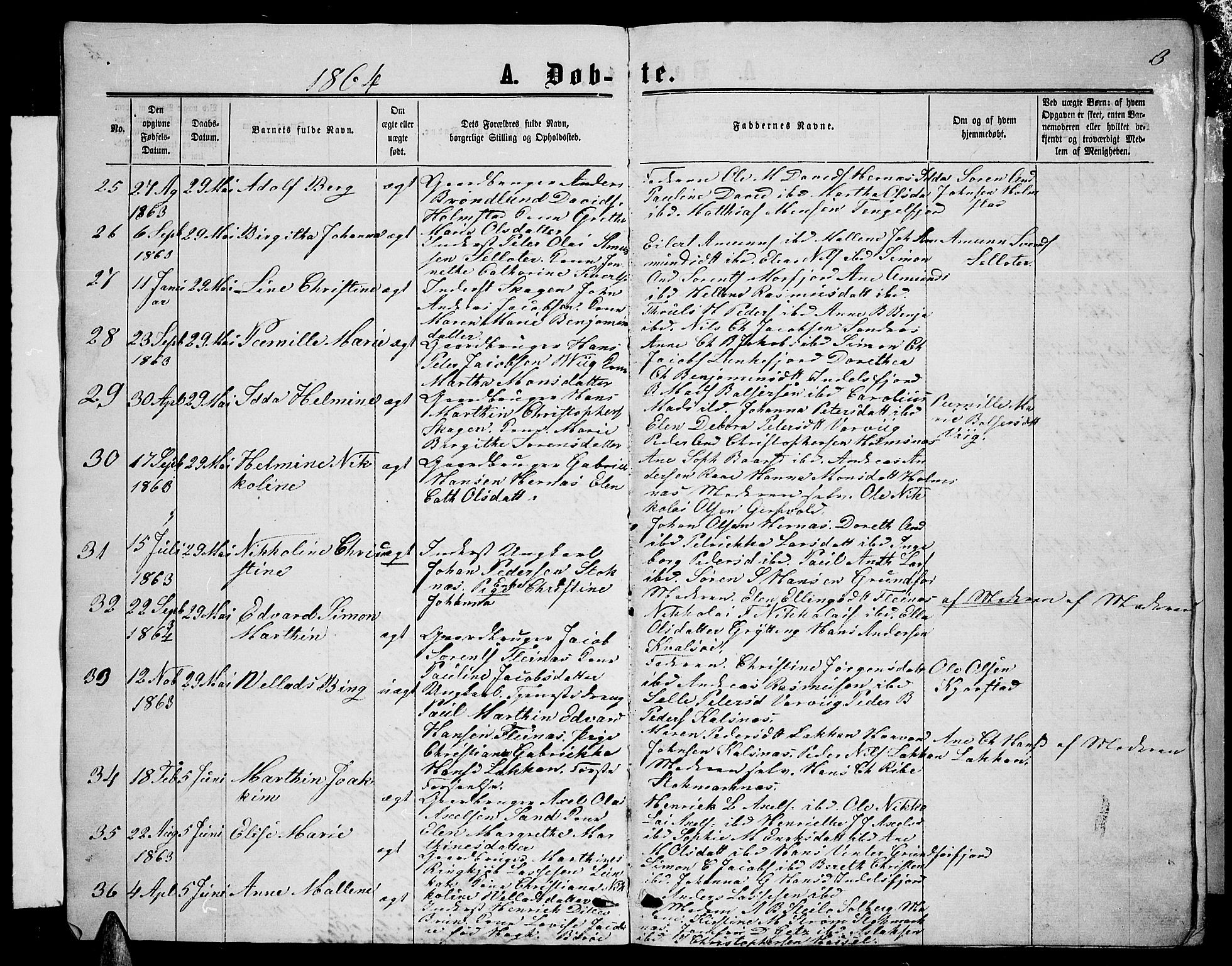 Ministerialprotokoller, klokkerbøker og fødselsregistre - Nordland, AV/SAT-A-1459/888/L1266: Parish register (copy) no. 888C04, 1864-1877, p. 3