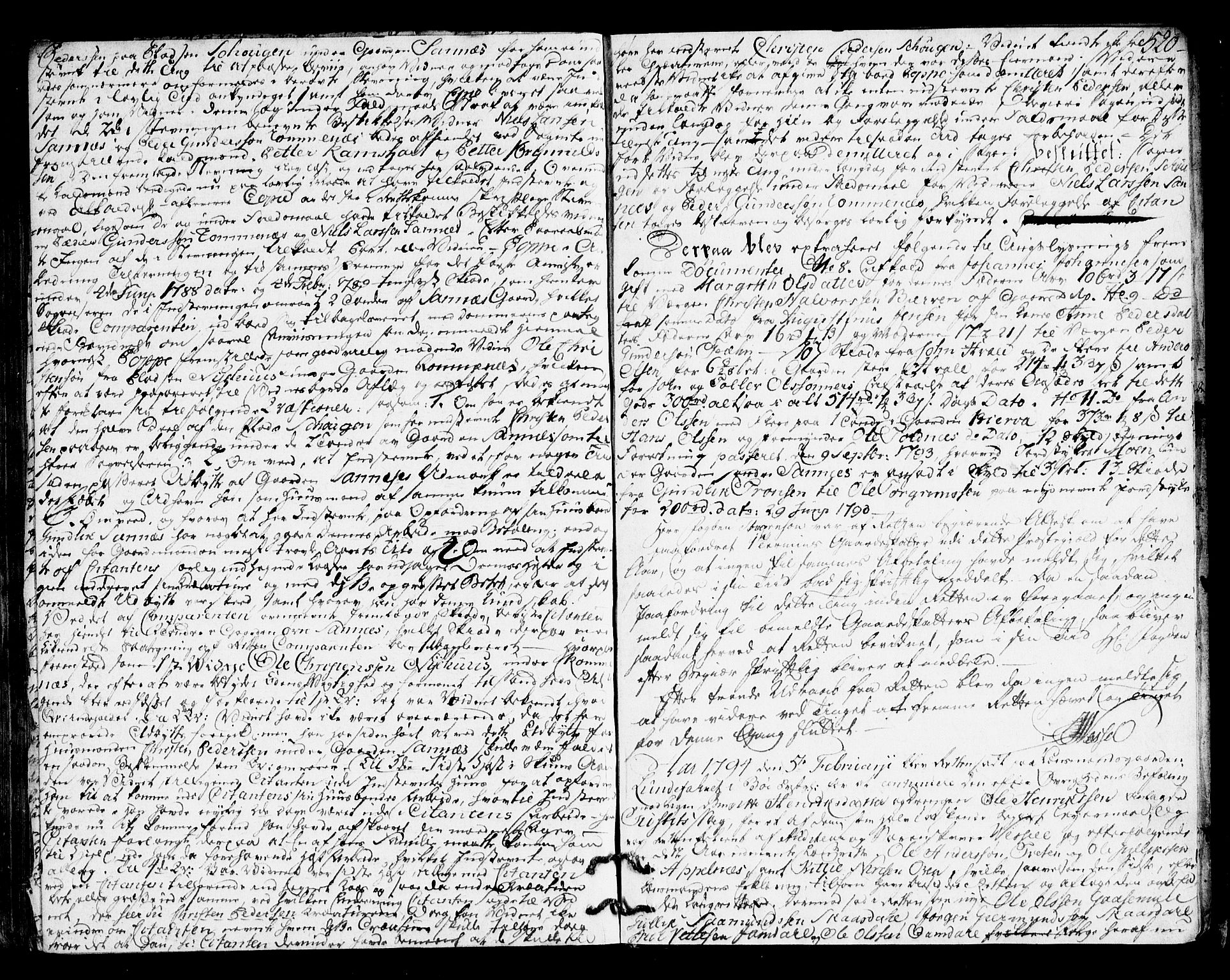 Nedre Telemark sorenskriveri, SAKO/A-135/F/Fa/L0030: Tingbok, 1789-1794, p. 520