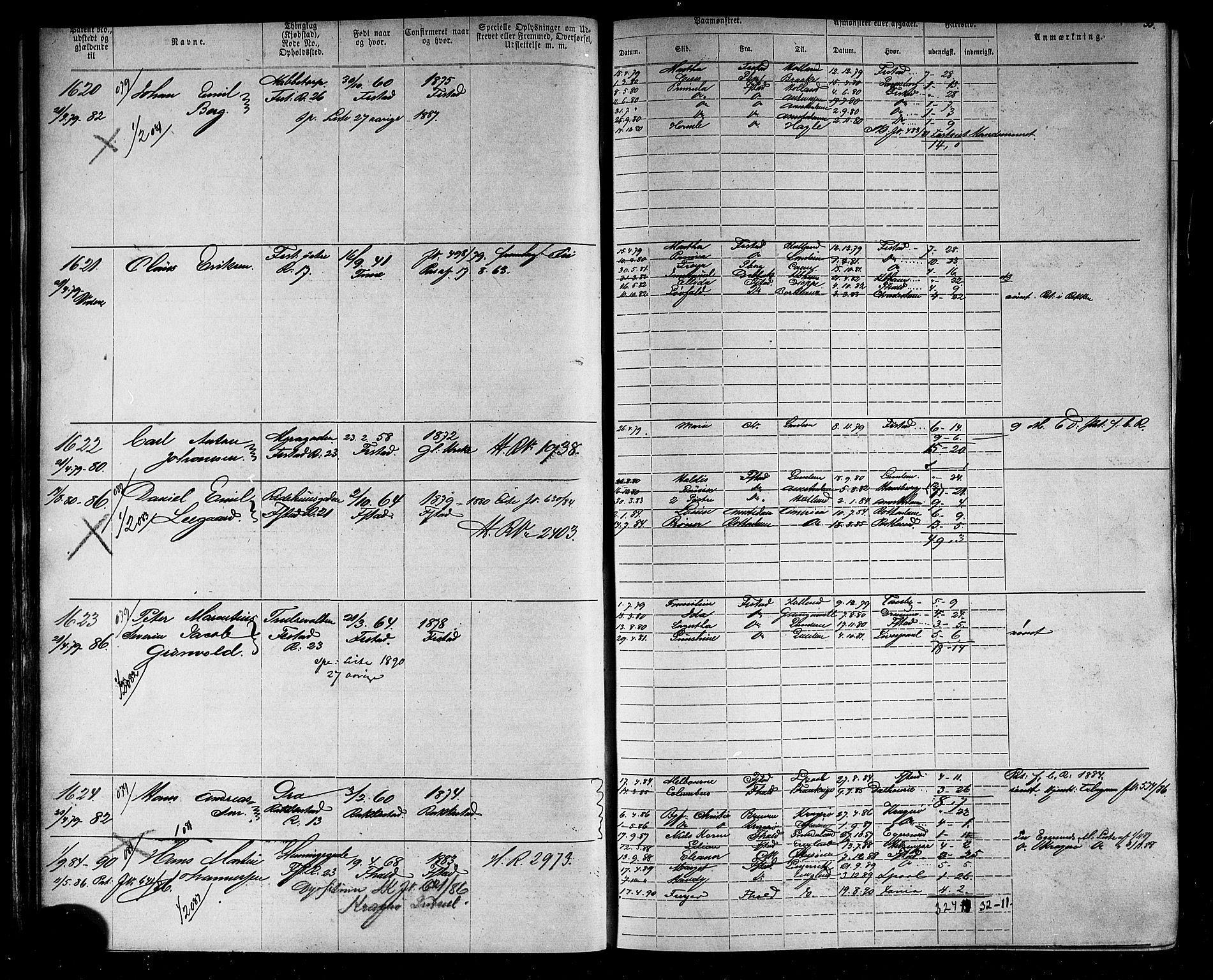 Fredrikstad mønstringskontor, SAO/A-10569b/F/Fc/Fca/L0005: Annotasjonsrulle, 1884-1899, p. 38