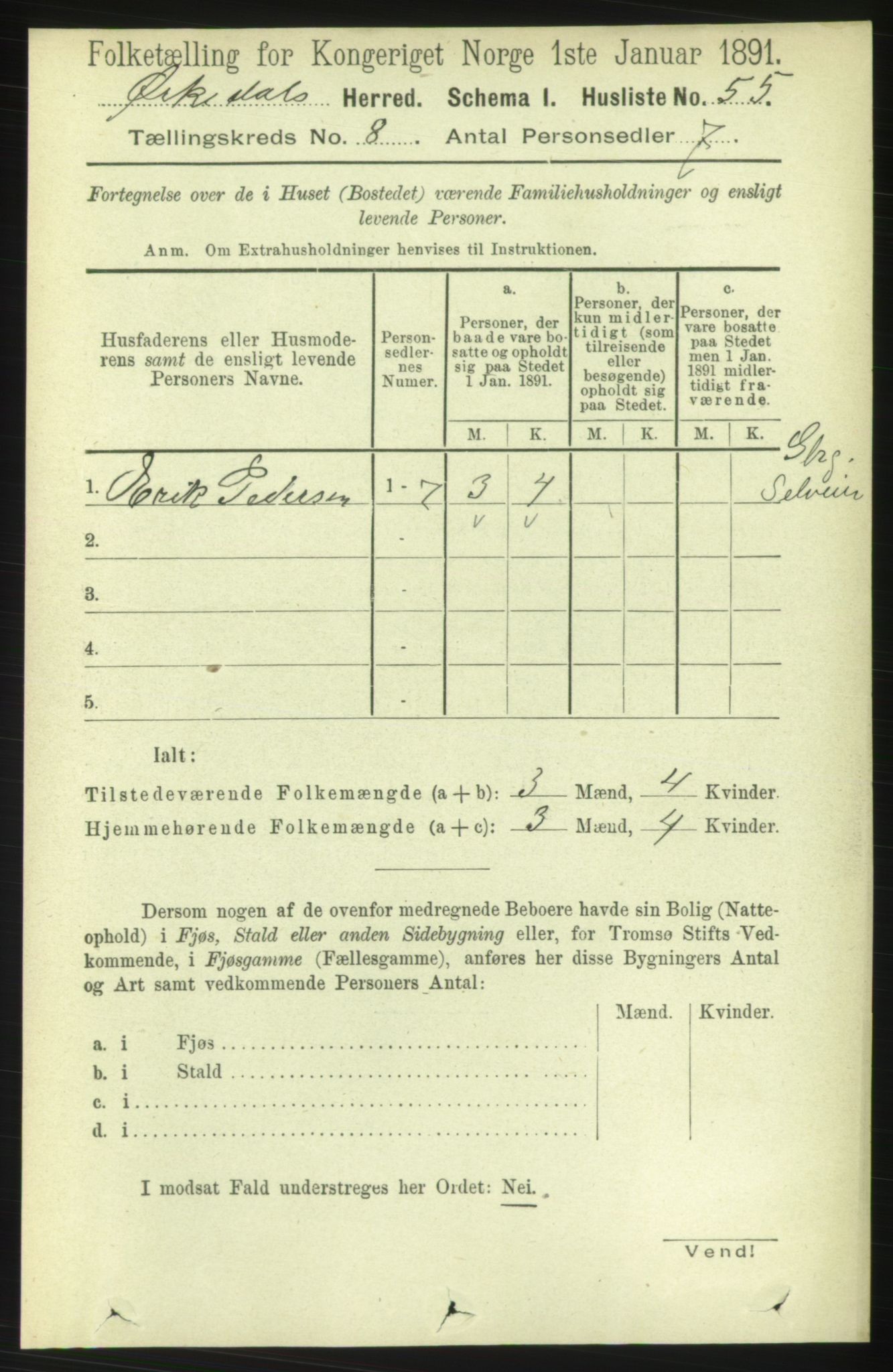 RA, 1891 census for 1638 Orkdal, 1891, p. 3864