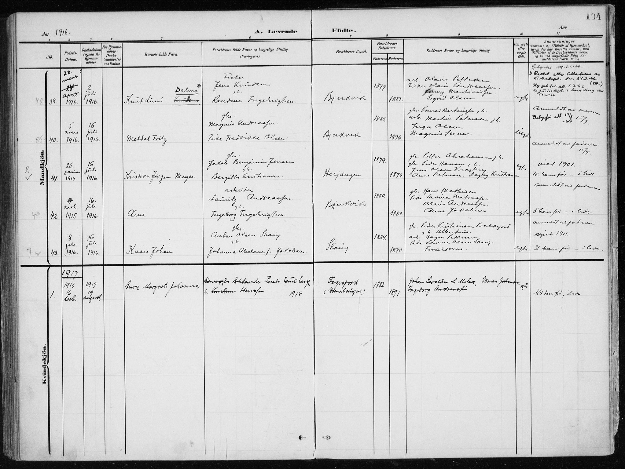 Ministerialprotokoller, klokkerbøker og fødselsregistre - Nordland, SAT/A-1459/866/L0941: Parish register (official) no. 866A04, 1901-1917, p. 194
