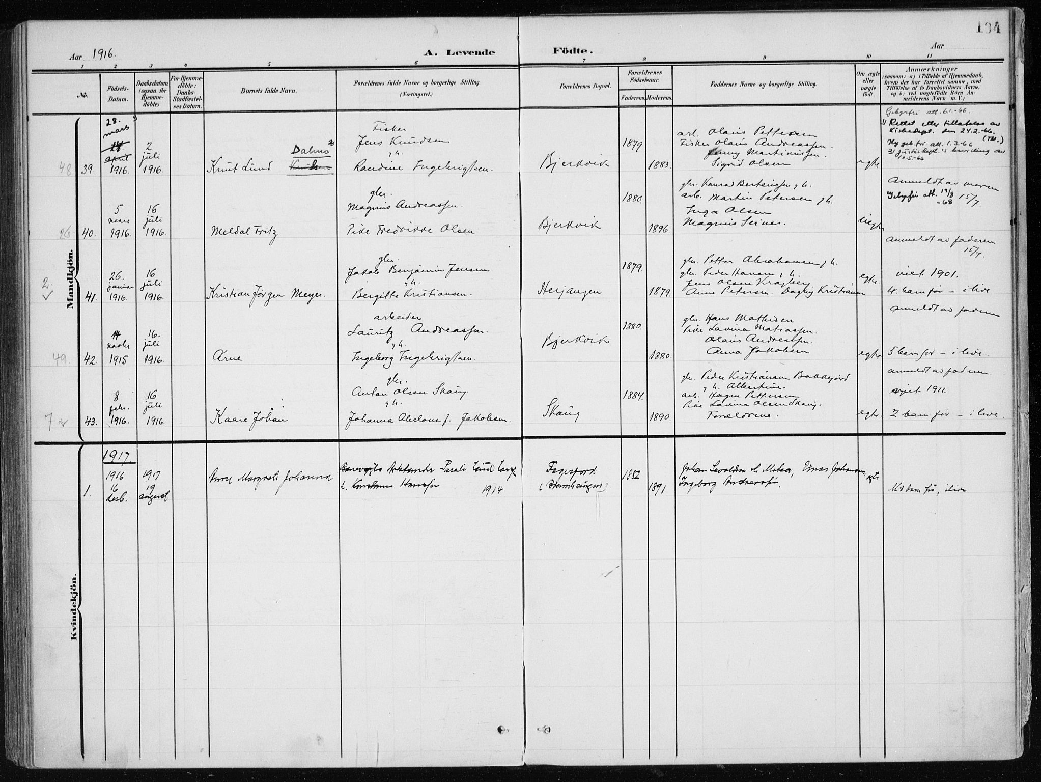 Ministerialprotokoller, klokkerbøker og fødselsregistre - Nordland, AV/SAT-A-1459/866/L0941: Parish register (official) no. 866A04, 1901-1917, p. 194