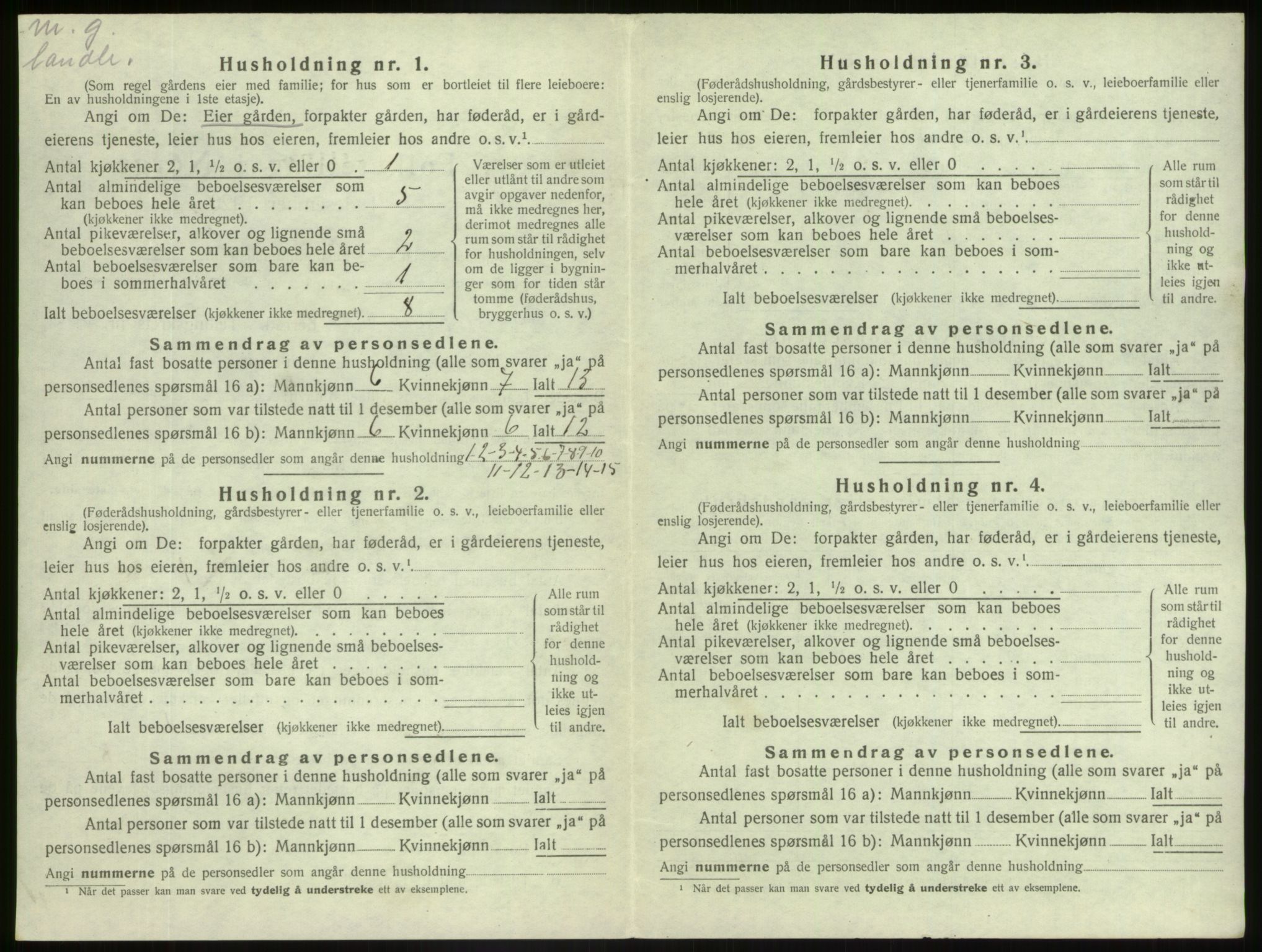 SAB, 1920 census for Askvoll, 1920, p. 581