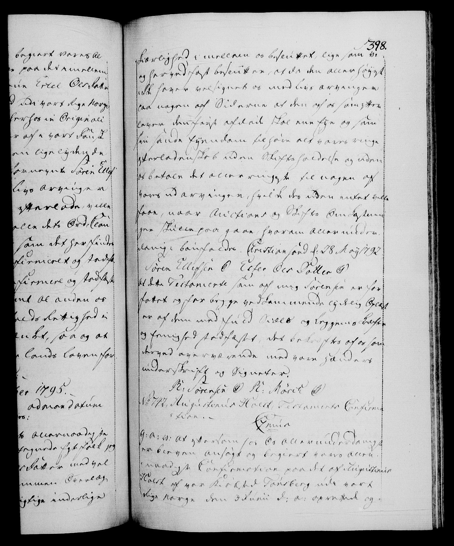 Danske Kanselli 1572-1799, RA/EA-3023/F/Fc/Fca/Fcaa/L0056: Norske registre, 1795-1796, p. 398a