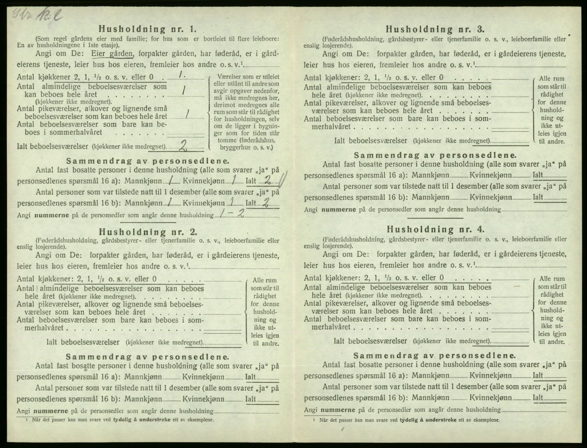 SAB, 1920 census for Fjelberg, 1920, p. 404