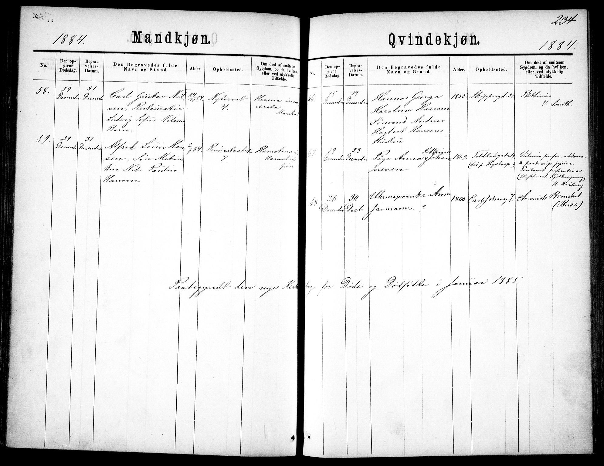 Oslo domkirke Kirkebøker, SAO/A-10752/F/Fa/L0026: Parish register (official) no. 26, 1867-1884, p. 234