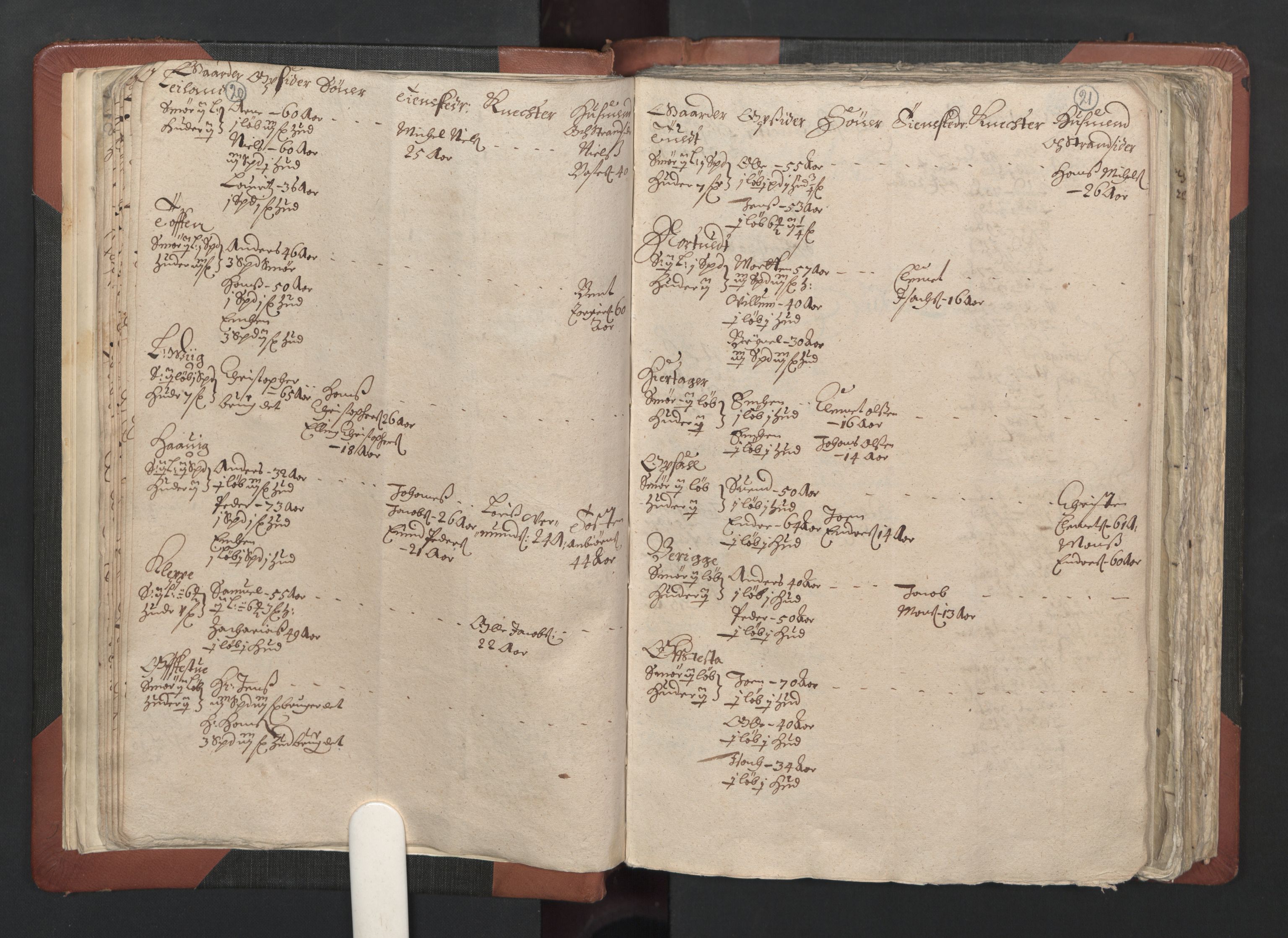 RA, Bailiff's Census 1664-1666, no. 13: Nordhordland fogderi and Sunnhordland fogderi, 1665, p. 20-21