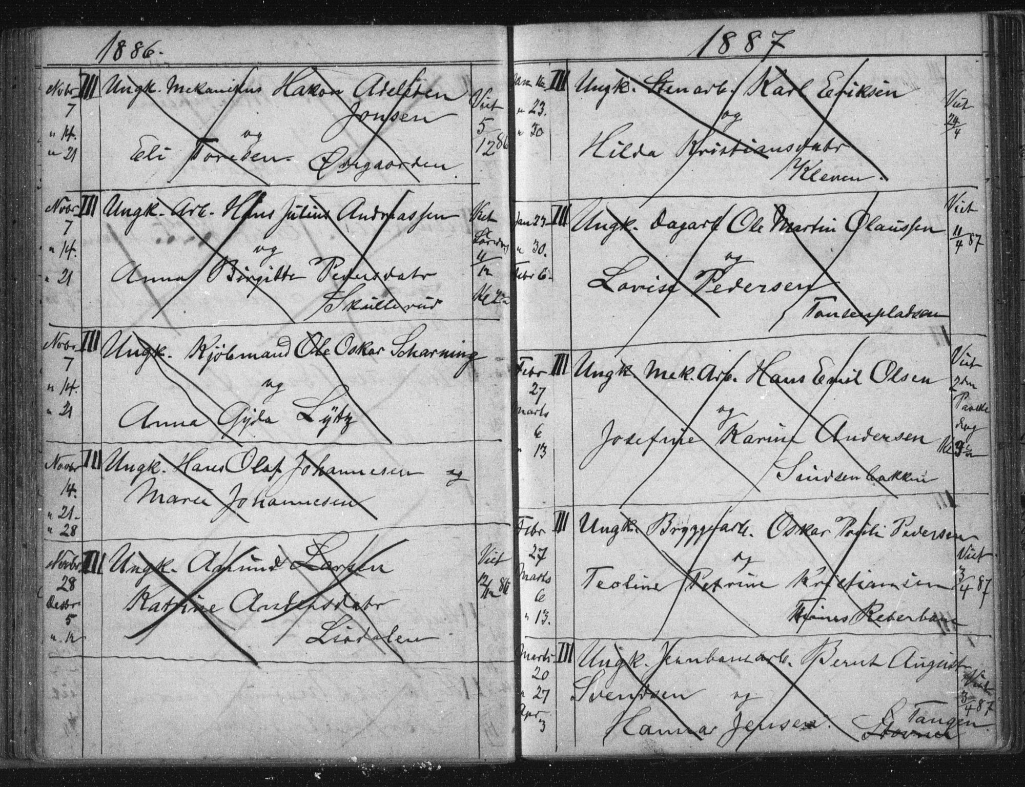Østre Aker prestekontor Kirkebøker, AV/SAO-A-10840/H/Ha/L0005: Banns register no. I 5, 1879-1899
