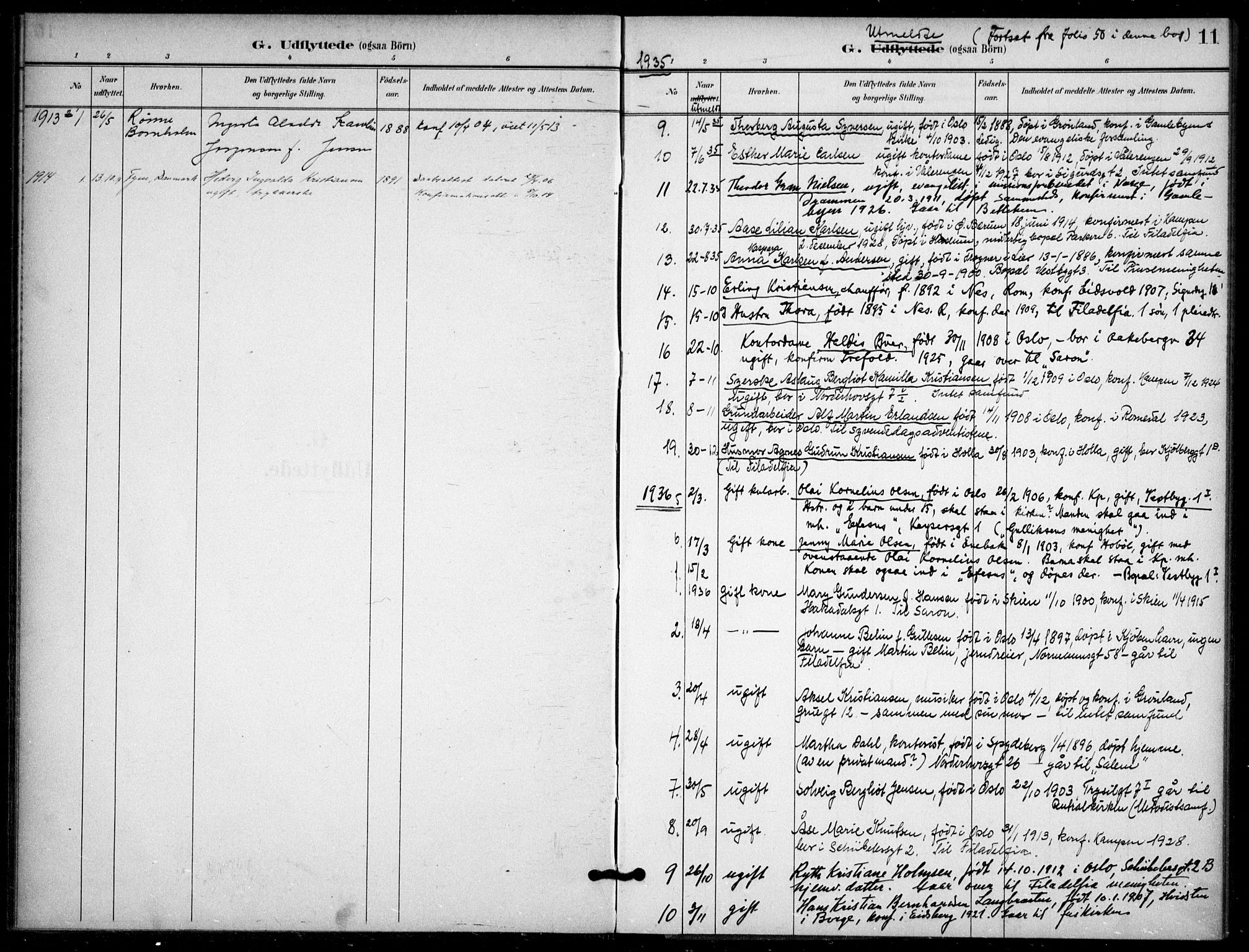 Kampen prestekontor Kirkebøker, SAO/A-10853/F/Fb/L0003: Parish register (official) no. II 3, 1896-1936, p. 11