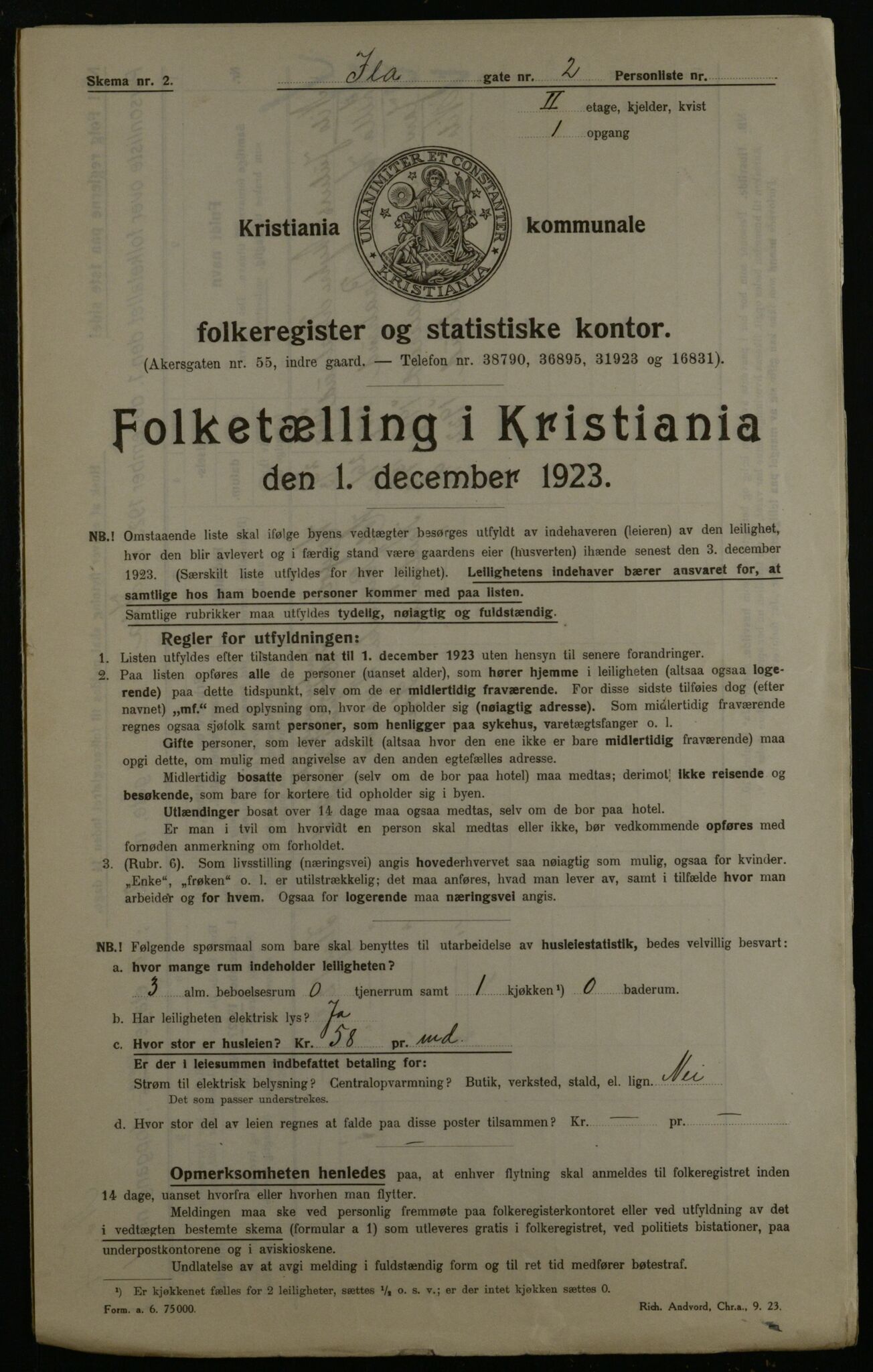 OBA, Municipal Census 1923 for Kristiania, 1923, p. 48343