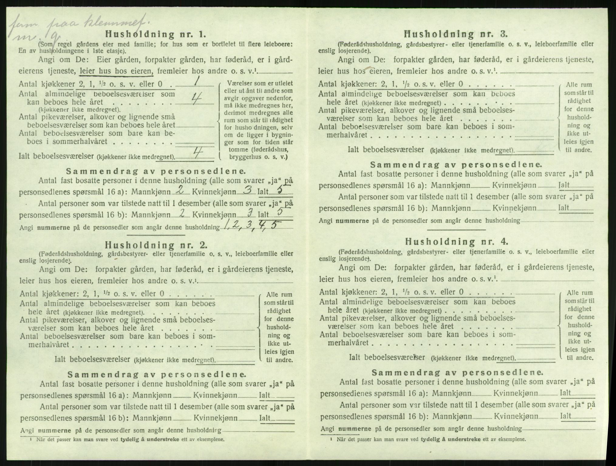 SAK, 1920 census for Dypvåg, 1920, p. 1204