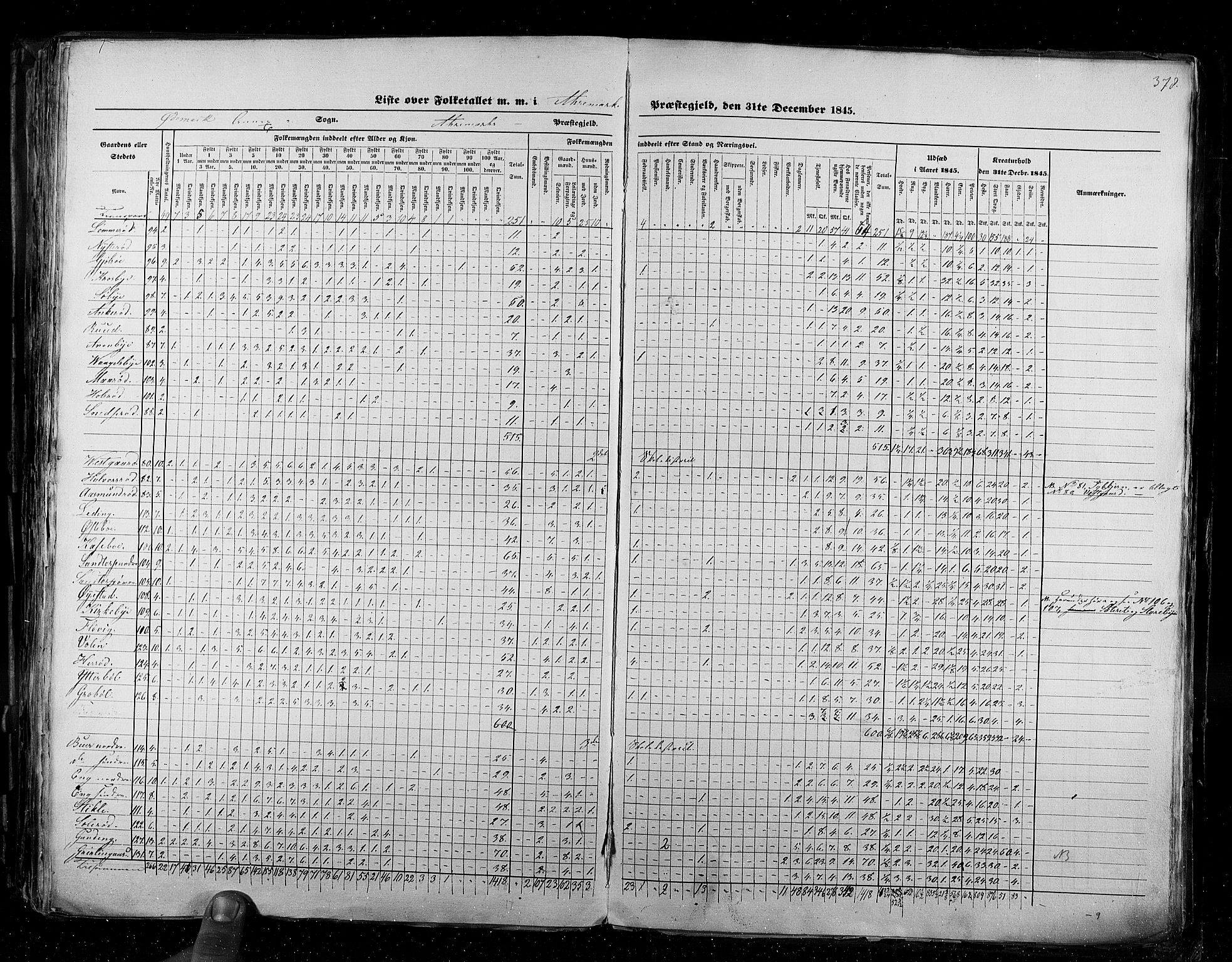 RA, Census 1845, vol. 2: Smålenenes amt og Akershus amt, 1845, p. 378