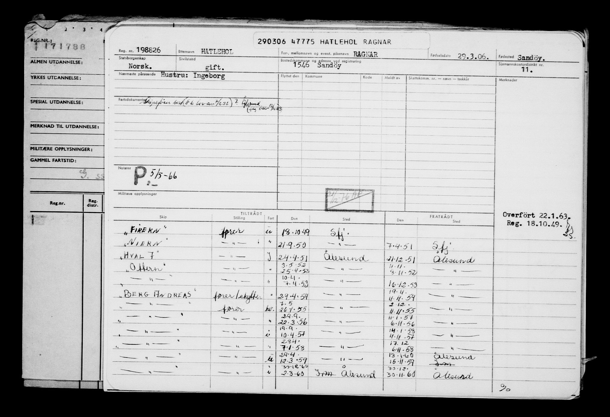 Direktoratet for sjømenn, AV/RA-S-3545/G/Gb/L0064: Hovedkort, 1906, p. 289