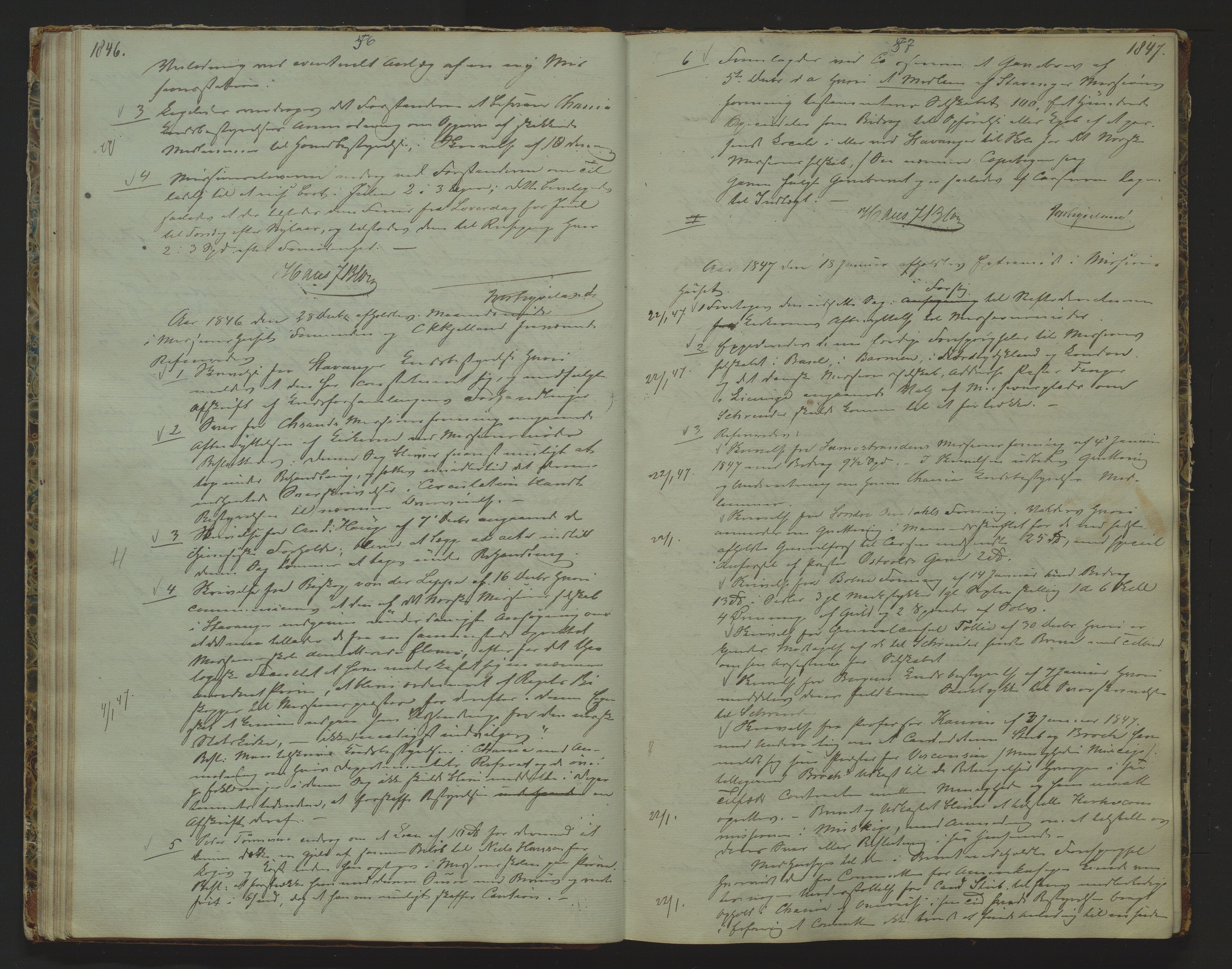 Det Norske Misjonsselskap - hovedadministrasjonen, VID/MA-A-1045/D/Da/Daa/L0006: Styreprotokoll nr. I, 12. august 1842 - 6. oktober 1853, 1842-1853, p. 56-57