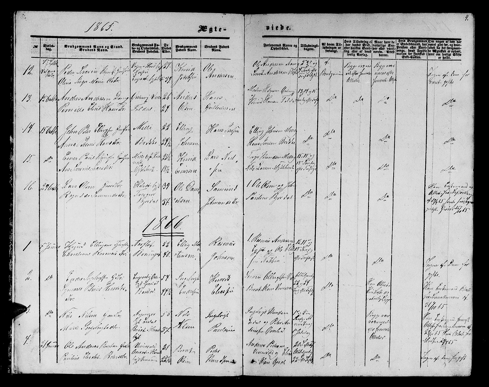 Ministerialprotokoller, klokkerbøker og fødselsregistre - Møre og Romsdal, SAT/A-1454/513/L0188: Parish register (copy) no. 513C02, 1865-1882, p. 4