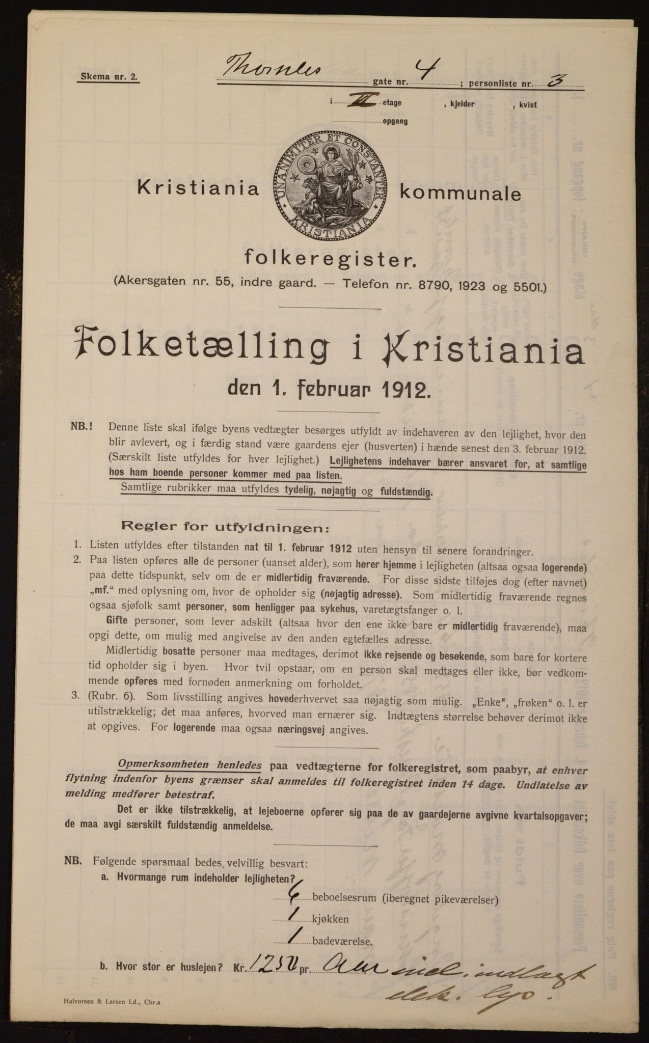 OBA, Municipal Census 1912 for Kristiania, 1912, p. 109219