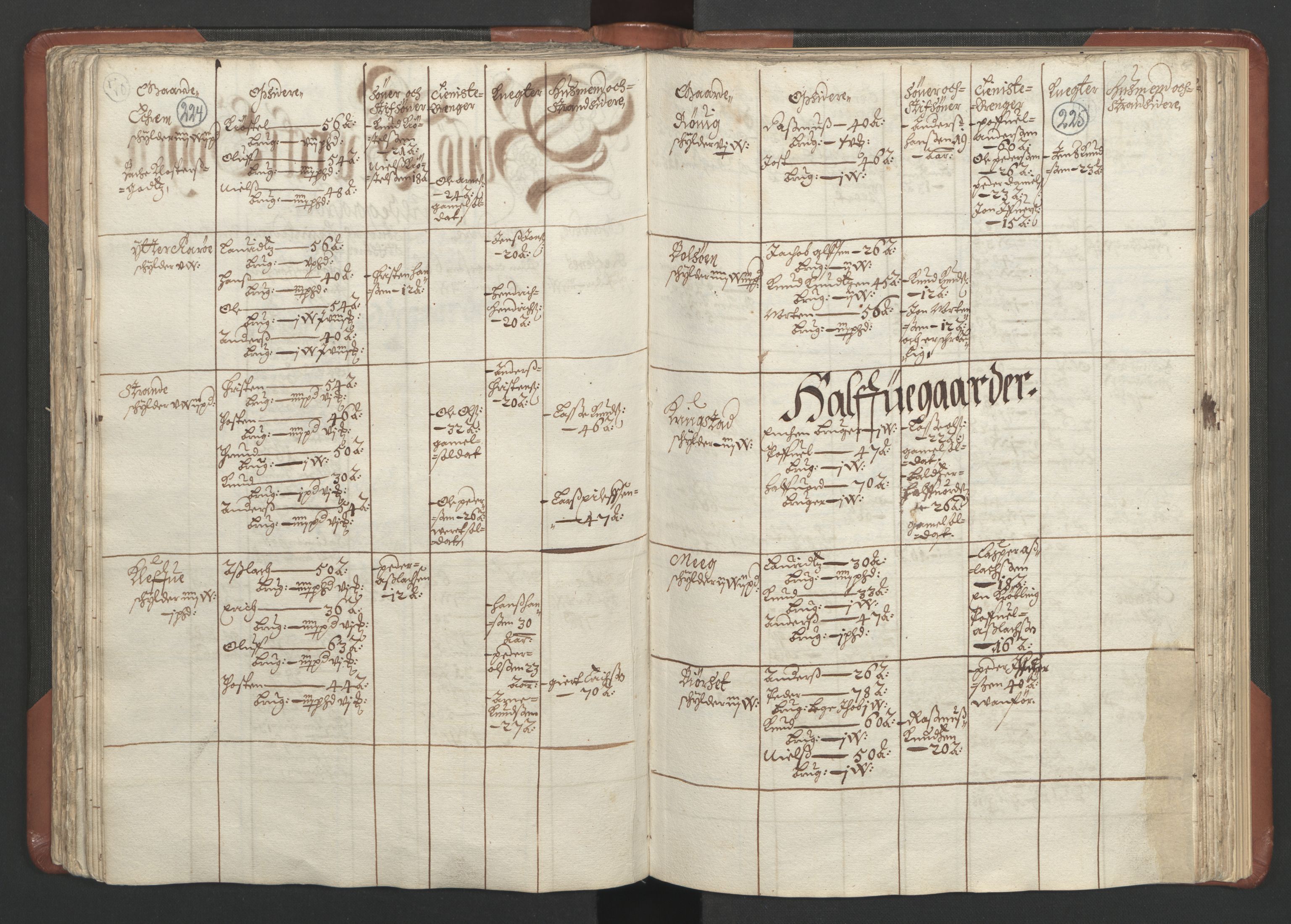 RA, Bailiff's Census 1664-1666, no. 16: Romsdal fogderi and Sunnmøre fogderi, 1664-1665, p. 224-225