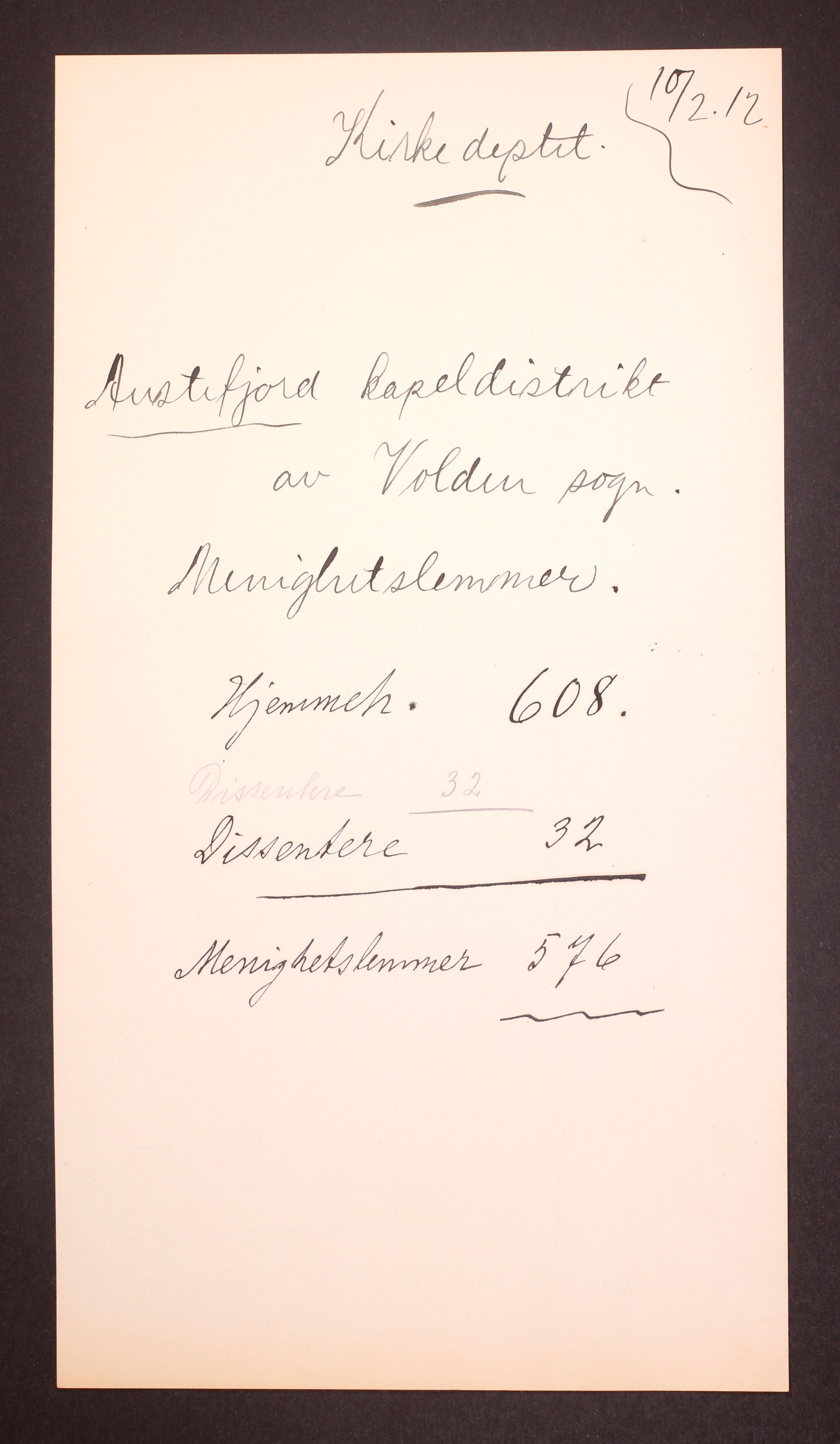 RA, 1910 census for Volda, 1910, p. 3