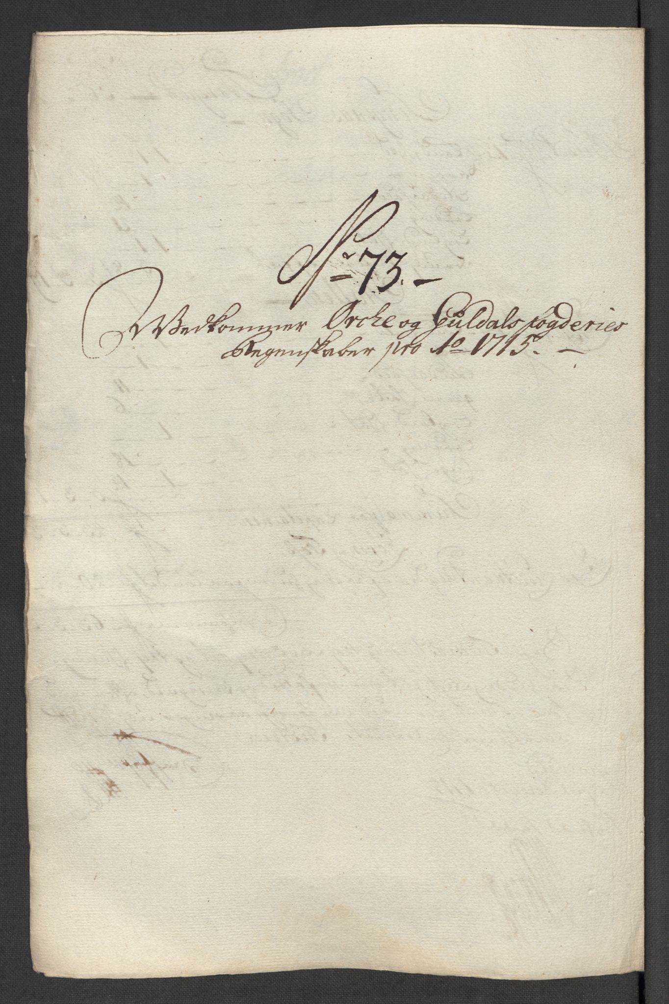 Rentekammeret inntil 1814, Reviderte regnskaper, Fogderegnskap, AV/RA-EA-4092/R60/L3966: Fogderegnskap Orkdal og Gauldal, 1715, p. 499