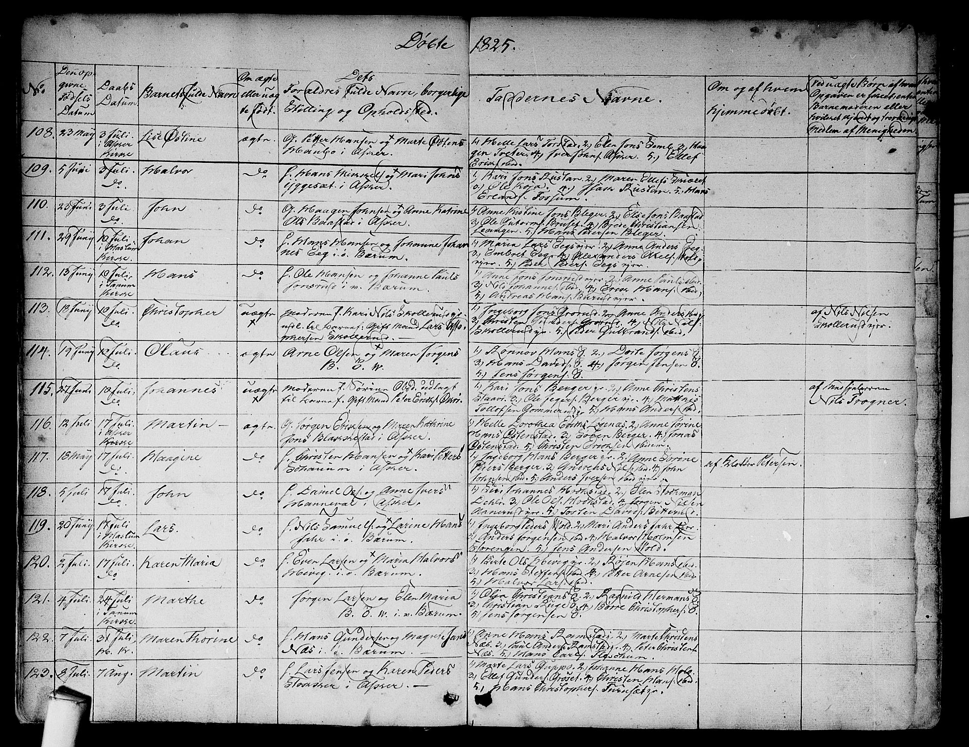 Asker prestekontor Kirkebøker, SAO/A-10256a/F/Fa/L0007: Parish register (official) no. I 7, 1825-1864, p. 9