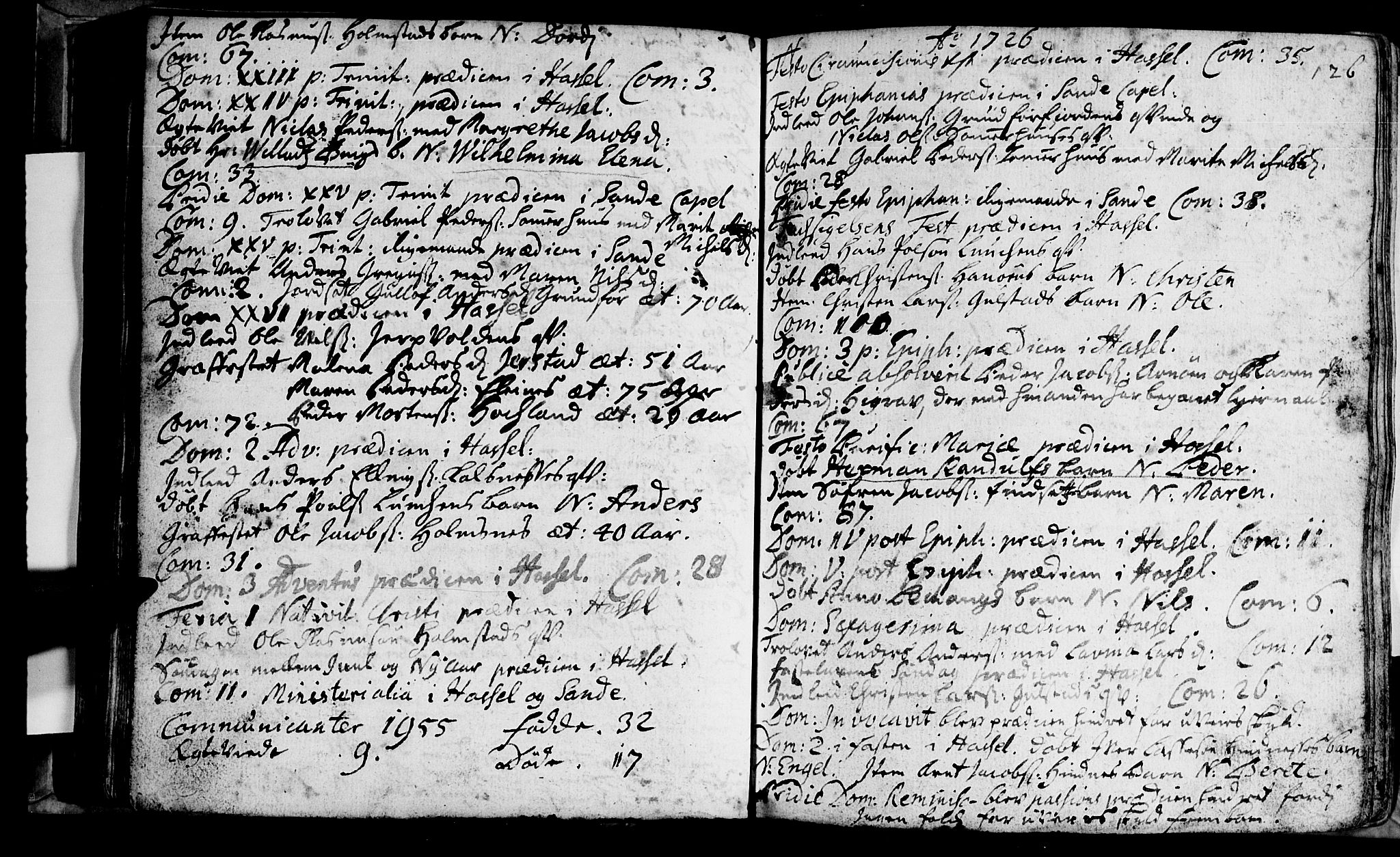 Ministerialprotokoller, klokkerbøker og fødselsregistre - Nordland, SAT/A-1459/888/L1231: Parish register (official) no. 888A01 /1, 1693-1738, p. 126