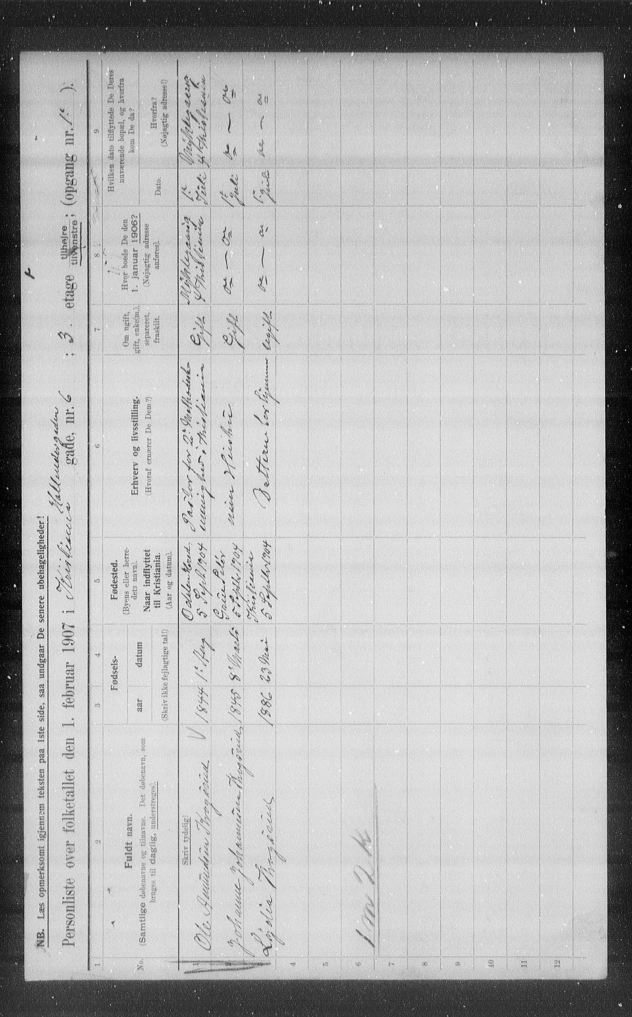 OBA, Municipal Census 1907 for Kristiania, 1907, p. 20936