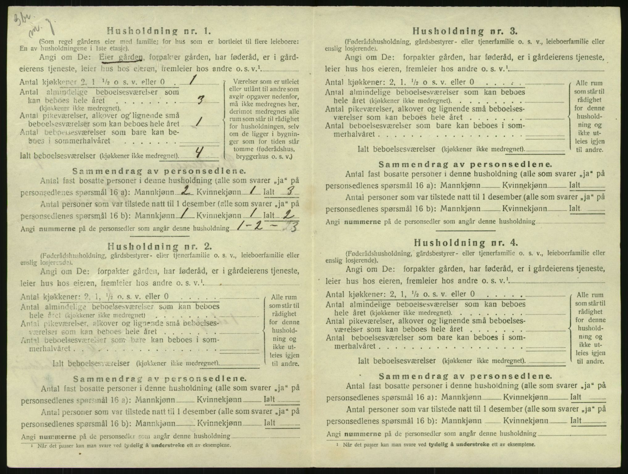 SAK, 1920 census for Birkenes, 1920, p. 630