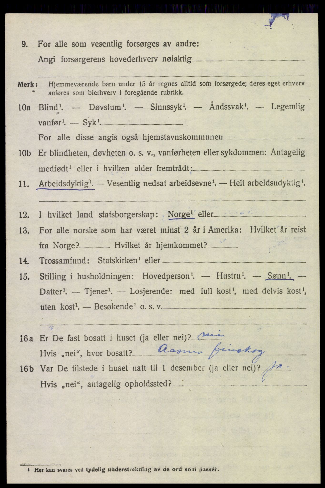 SAH, 1920 census for Åsnes, 1920, p. 12663