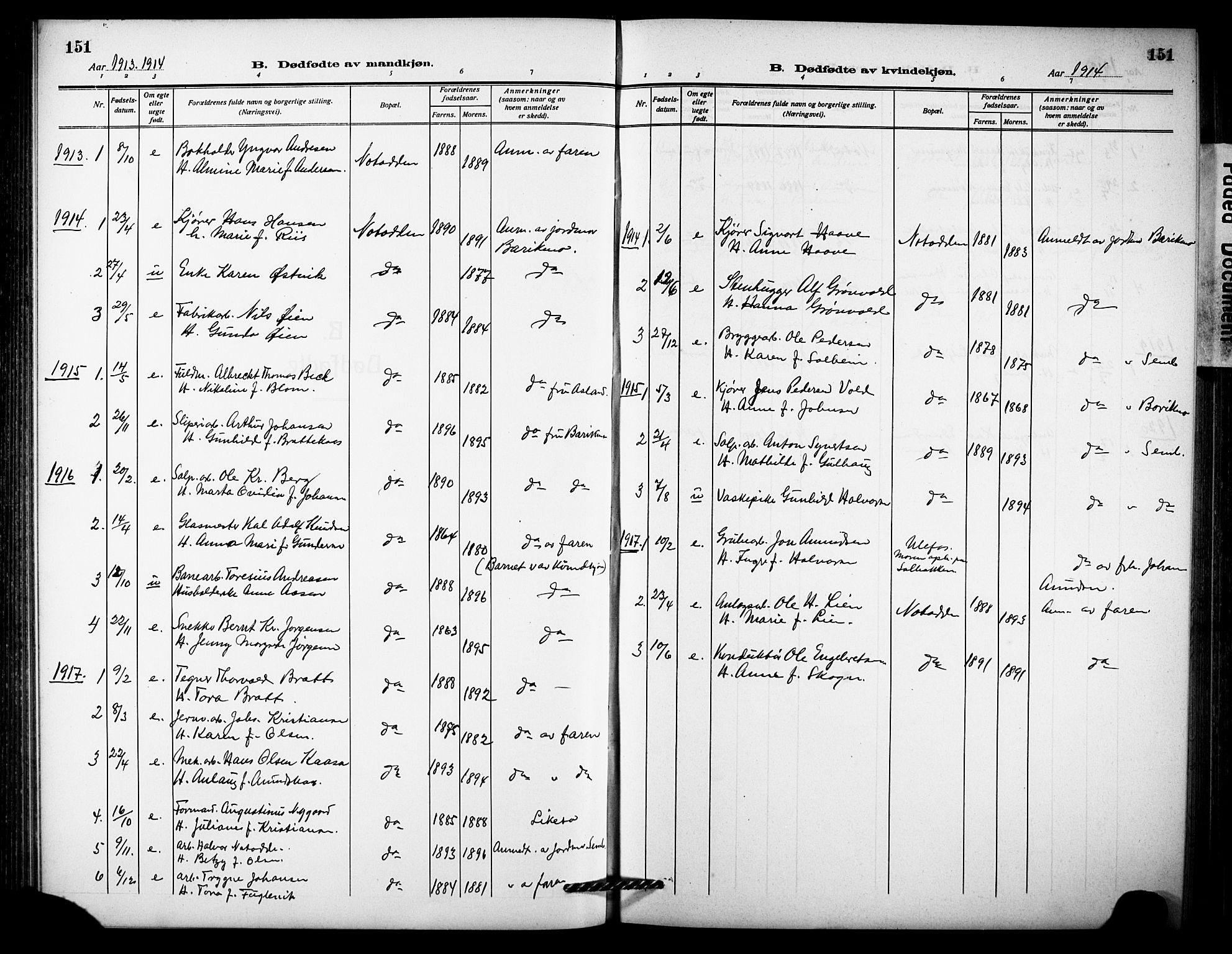 Notodden kirkebøker, SAKO/A-290/G/Ga/L0001: Parish register (copy) no. 1, 1912-1923, p. 151