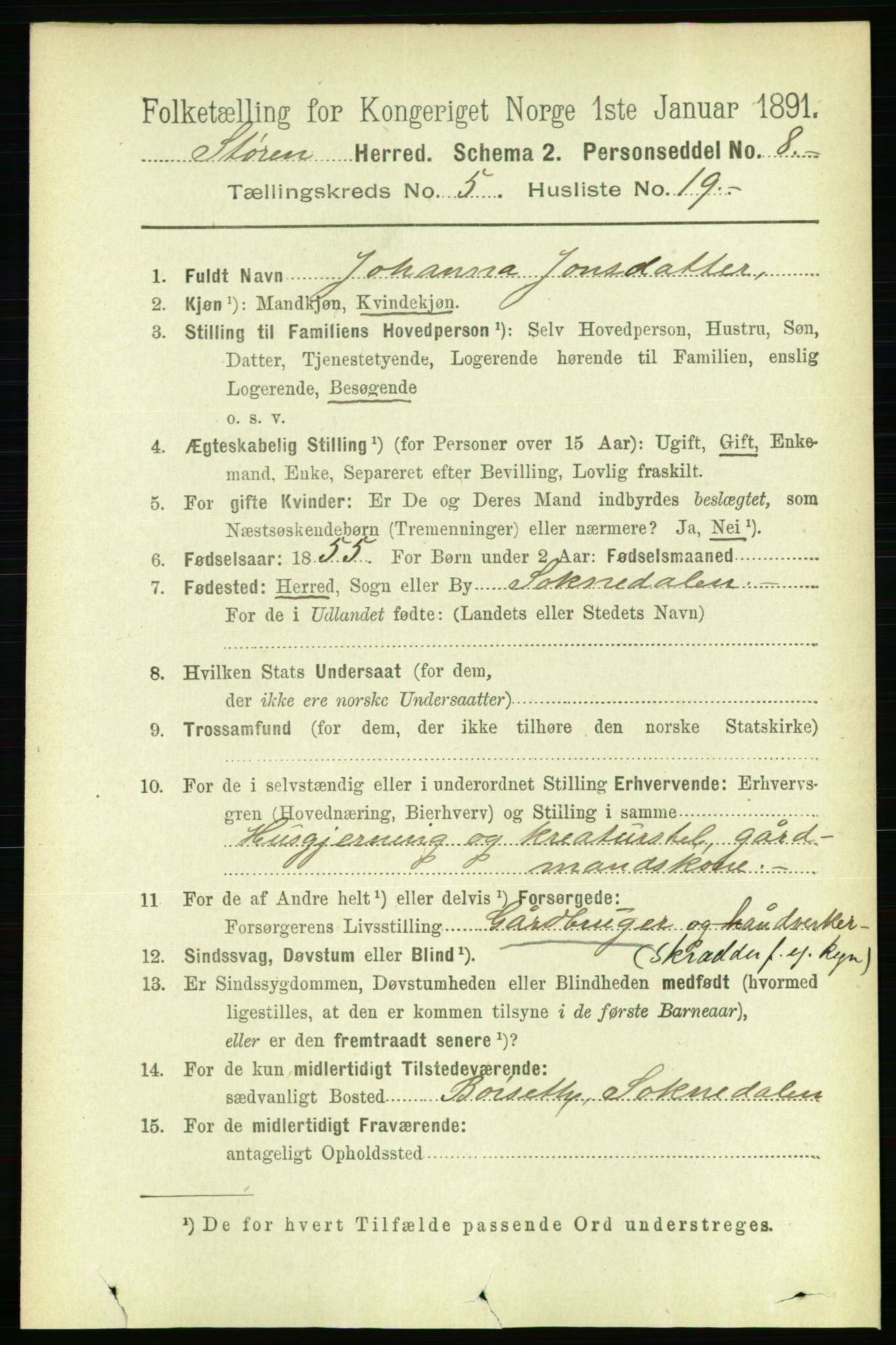 RA, 1891 census for 1648 Støren, 1891, p. 2049