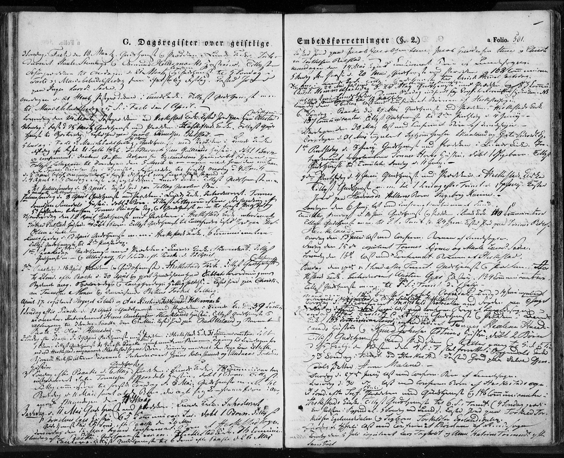 Lund sokneprestkontor, SAST/A-101809/S06/L0008: Parish register (official) no. A 7.2, 1833-1854, p. 501